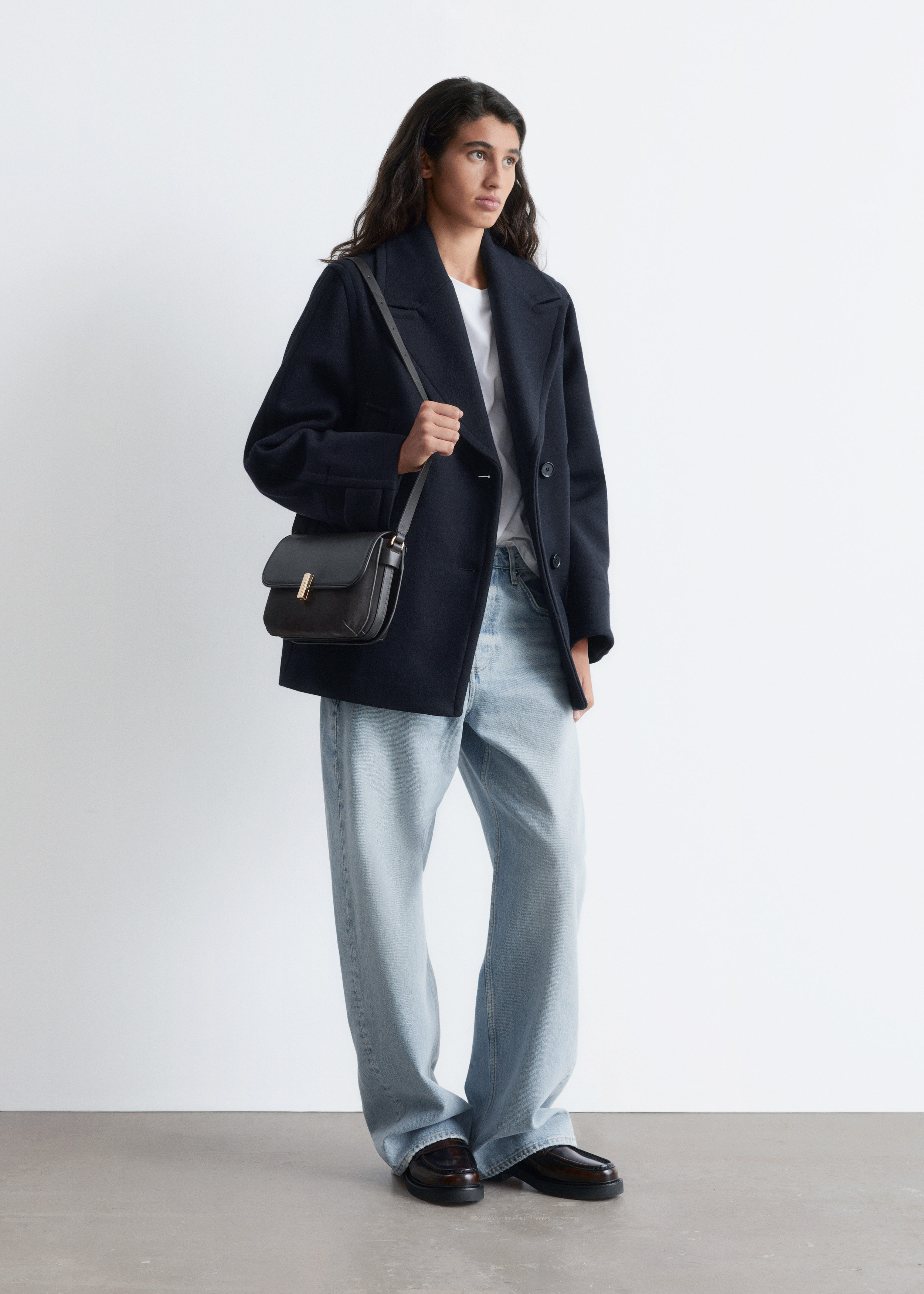 & Other Stories TAILORED WOOL PEA COAT