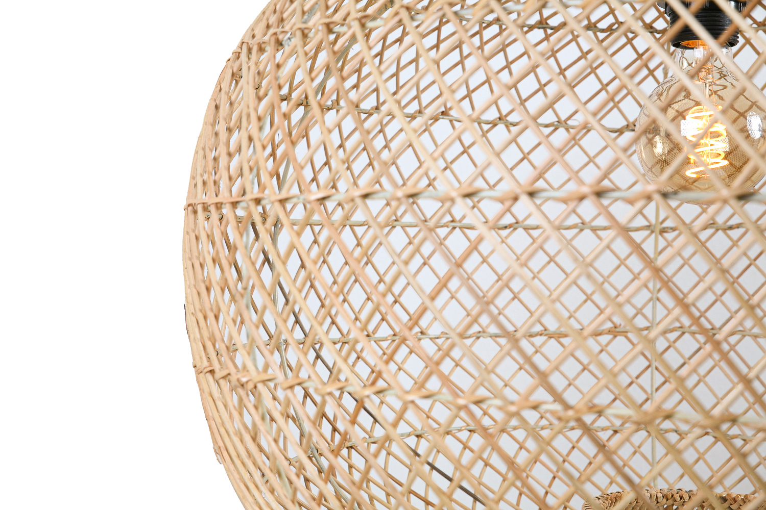 Hanglamp Ufo naturel rotan 40x30 cm