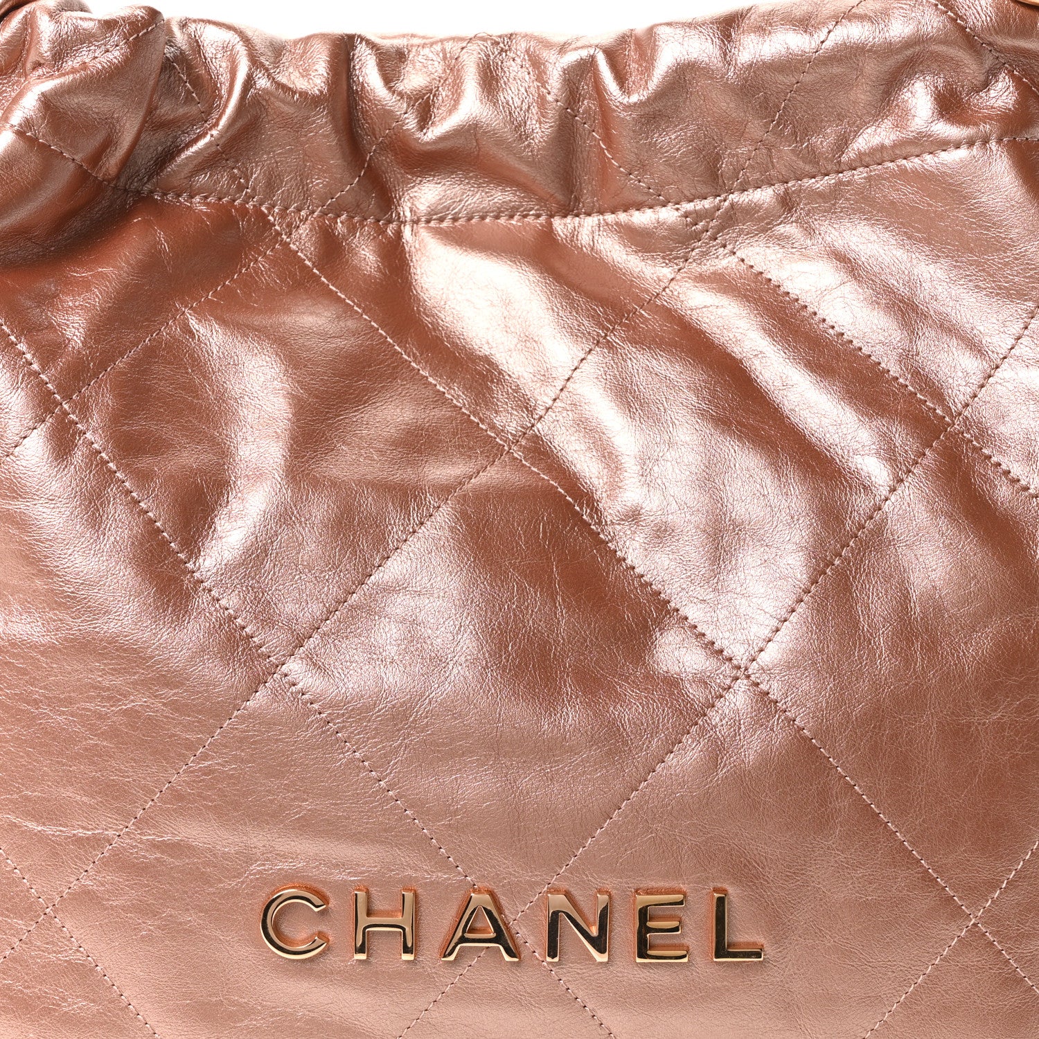 Metallic Calfskin Quilted Chanel 22 Copper - Top Club