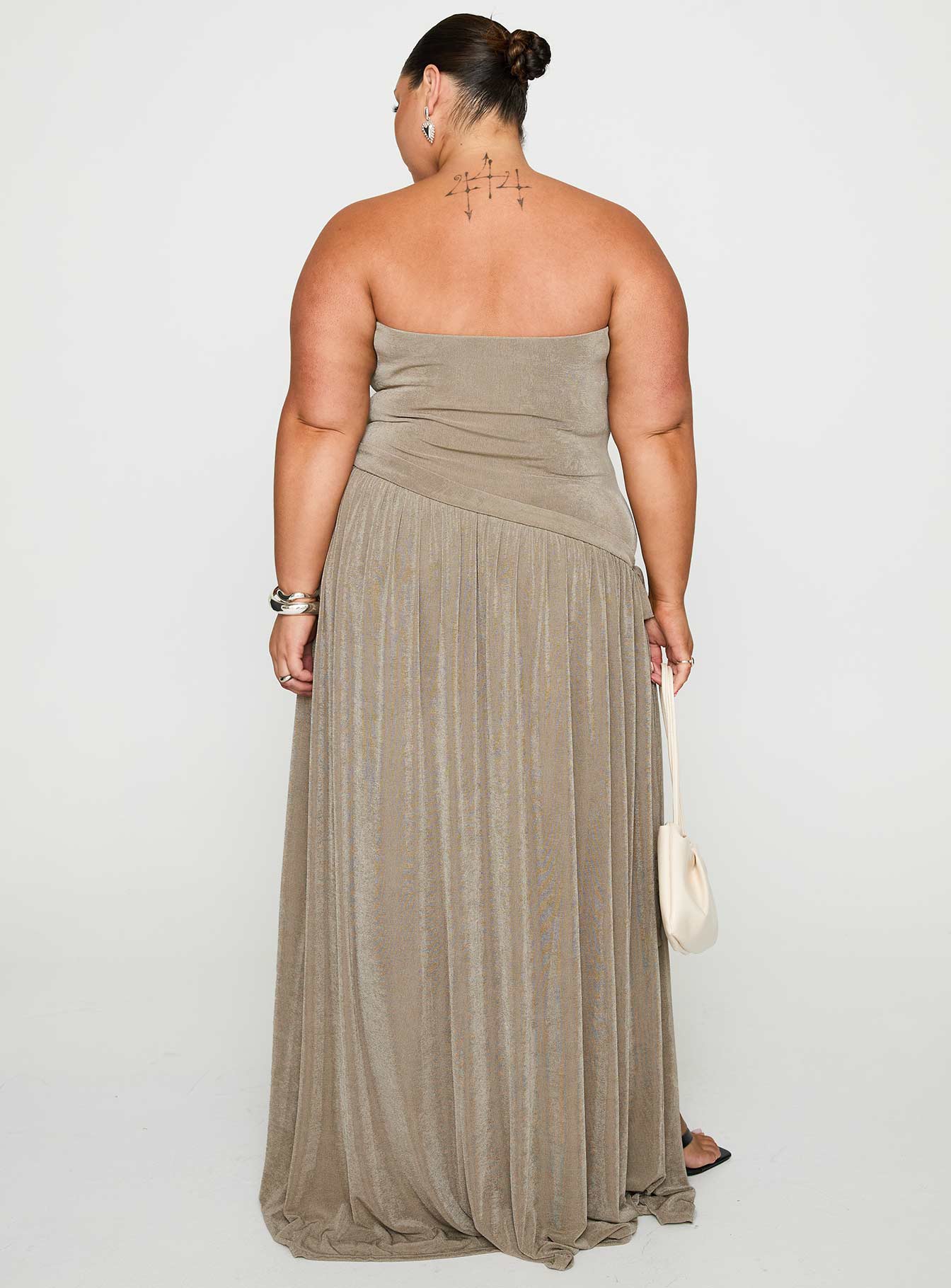 Inka Strapless Maxi Dress Taupe Curve