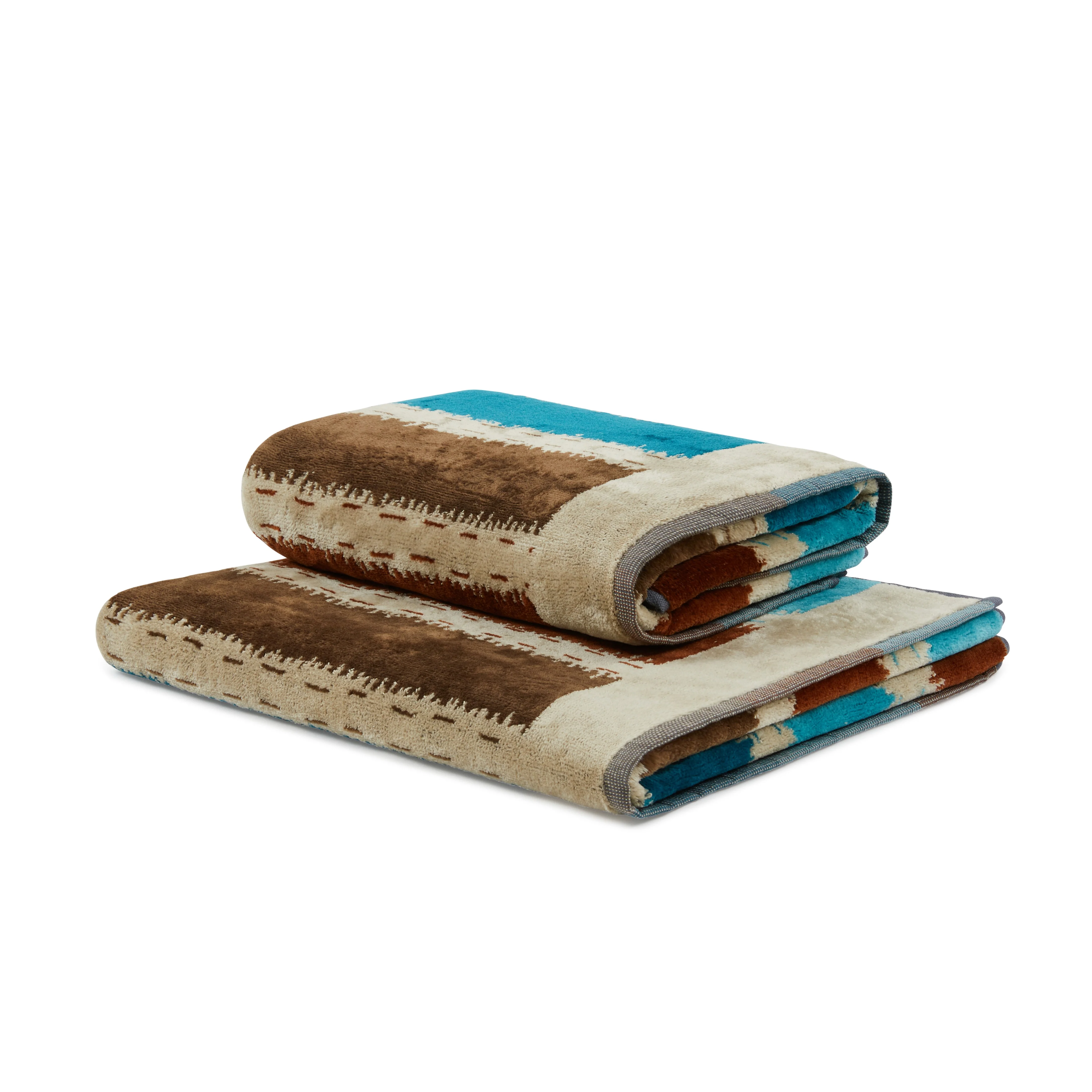 Asciugamano Con Ospite In Spugna Daza 40X60+60X100 Turchese Carrara