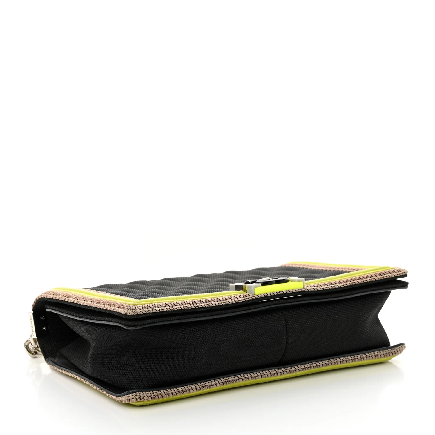 Canvas Quilted New Medium Fluo Boy Flap Black Grey Yellow - Top Club