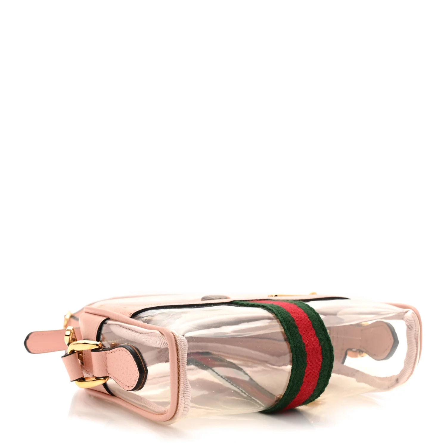 Vinyl Web Mini Ophidia Transparent Shoulder Bag Perfect Pink - Top Club