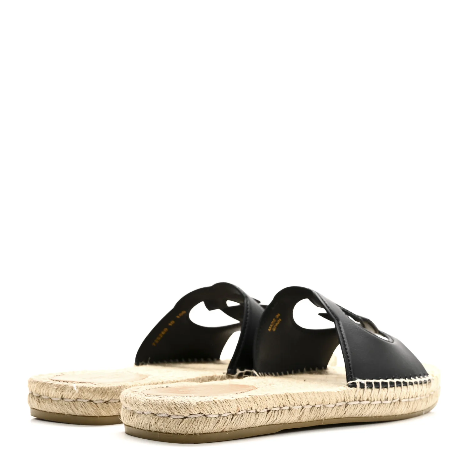 Cosmos Softy Calfskin Espadrille Mens Interlocking G Cut Out Slide Sandals 10 Black - Top Club
