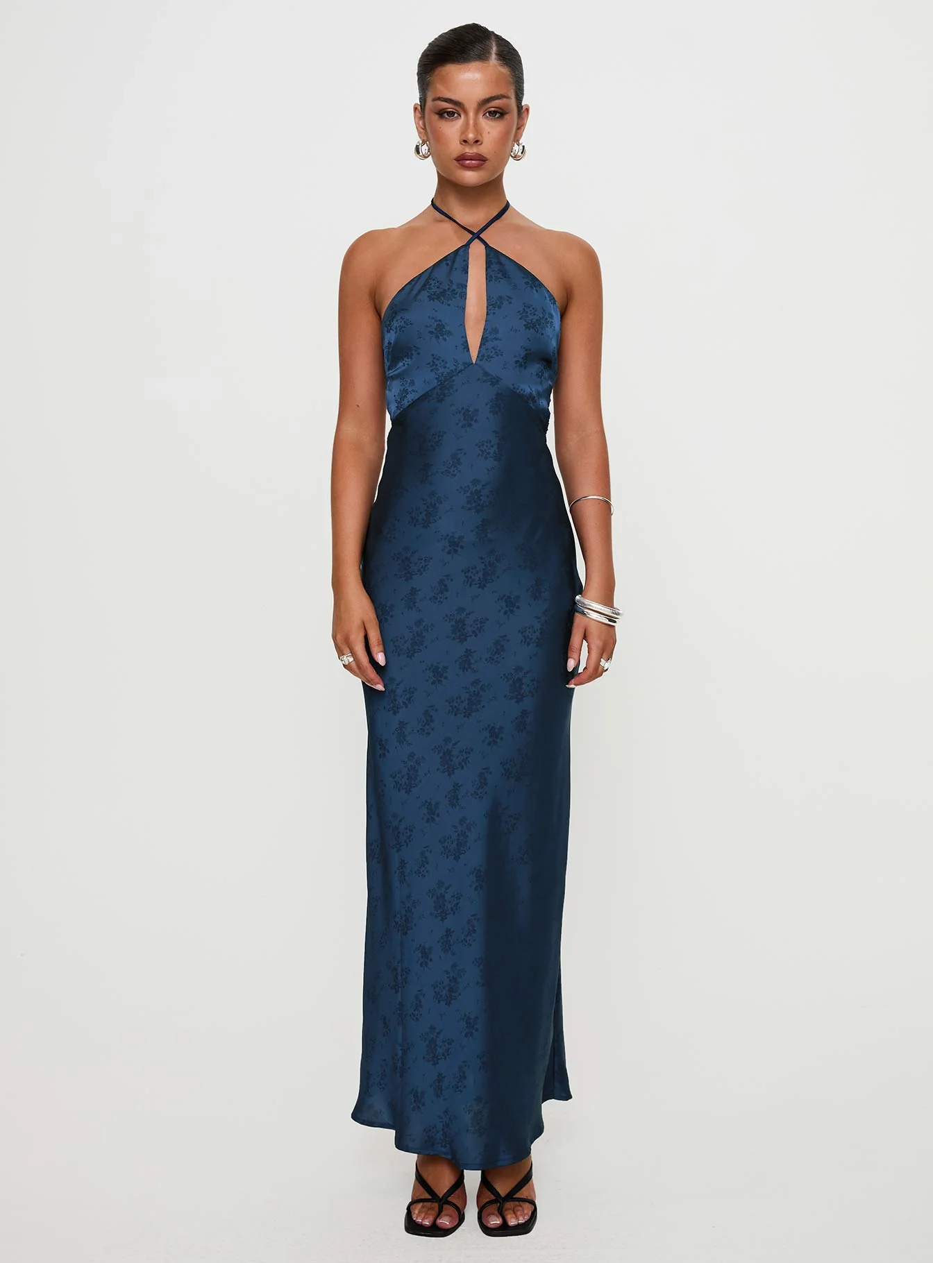 Limosina Halter Maxi Dress Navy