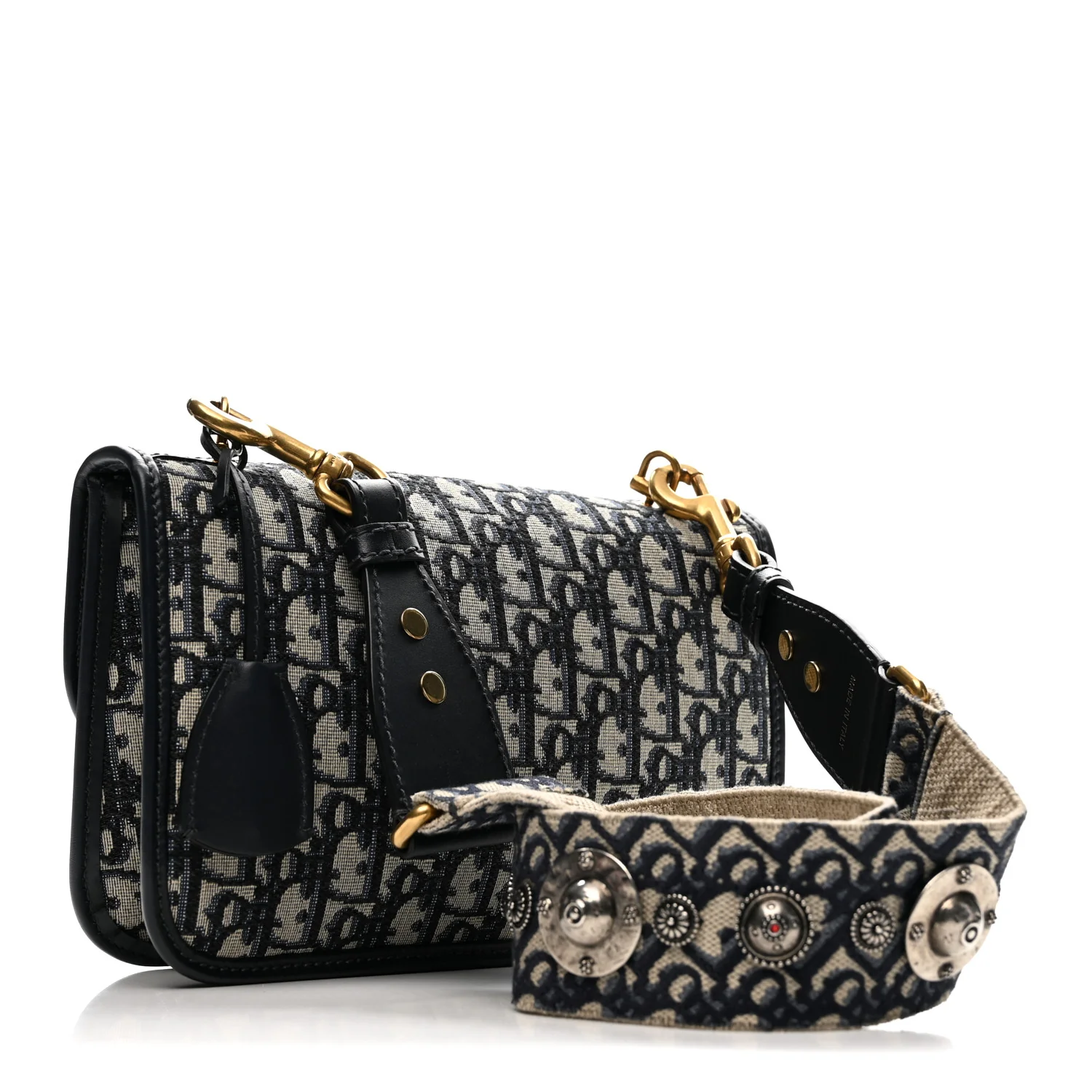 Oblique Small DiorAddict Flap Bag Navy Blue - Top Club