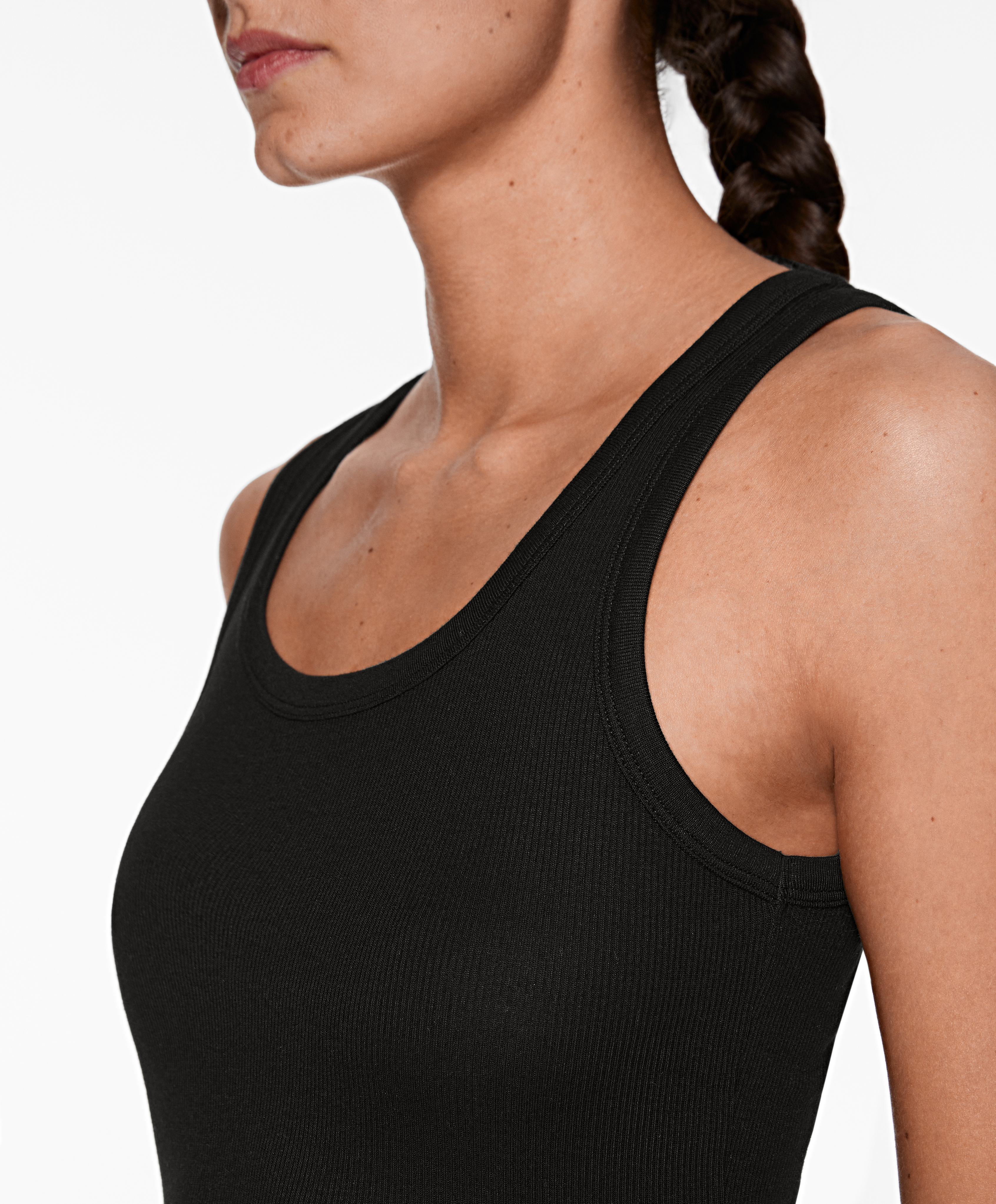 OYSHO Rib vest top with cotton and modal