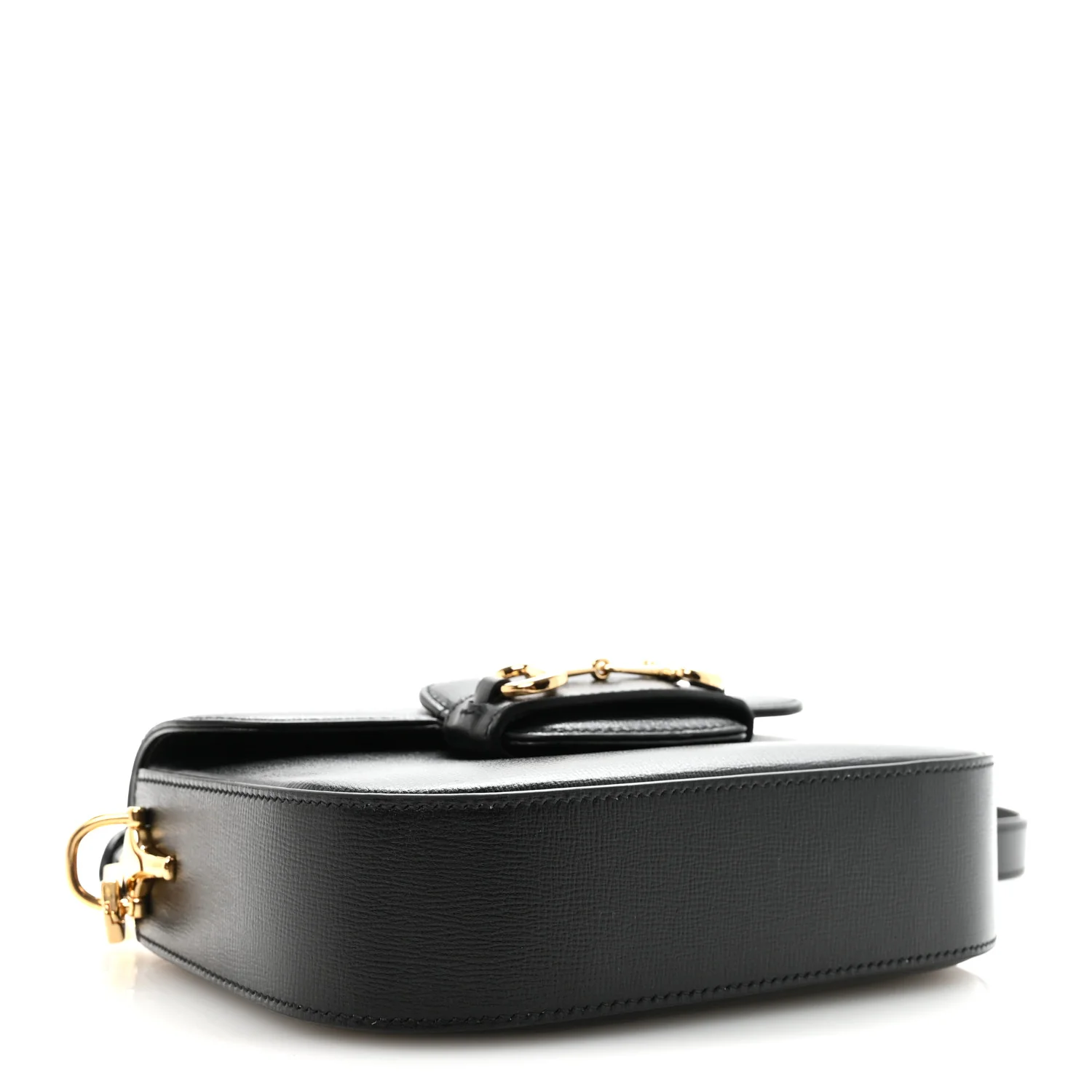 Azalea Calfskin Web Mini Horsebit 1955 Shoulder Bag Black - Top Club