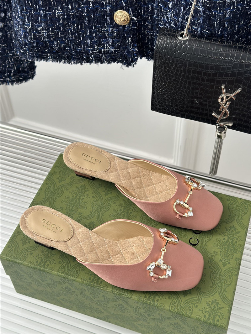 Gucci new horsebit toe thick heel half slippers - Sneaker Replica Workshop