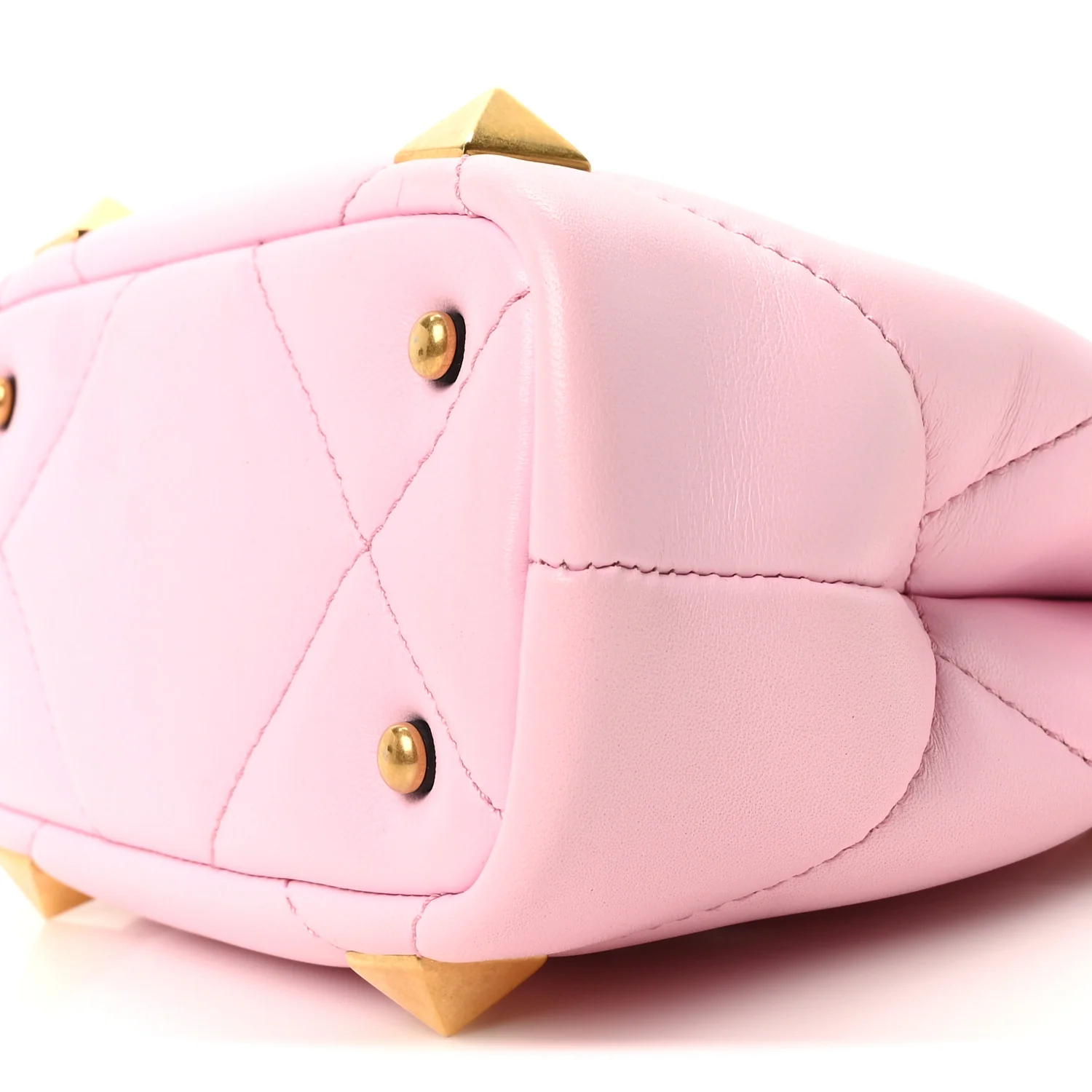 Nappa Mini Roman Stud The Handle Bag Pink Borealis - Top Club