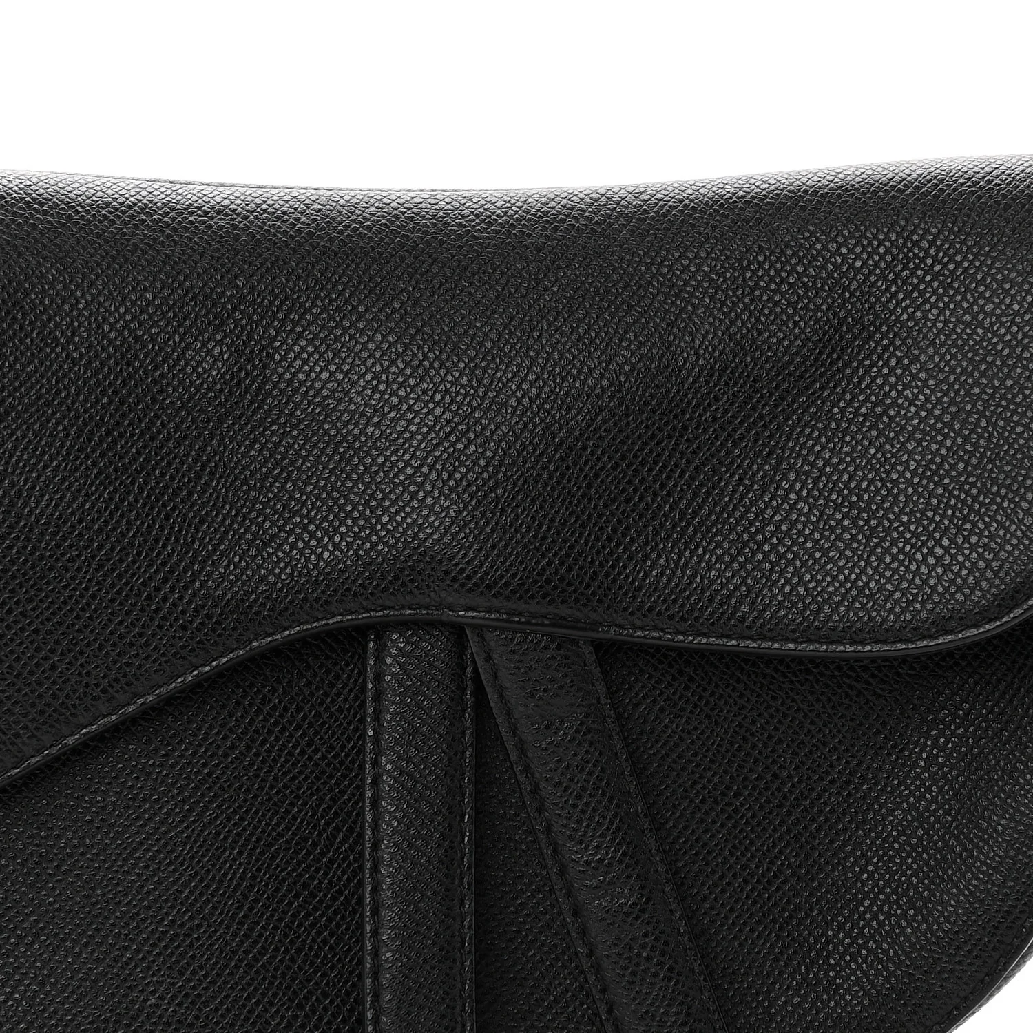 Grained Calfskin Saddle Bag Black - Top Club