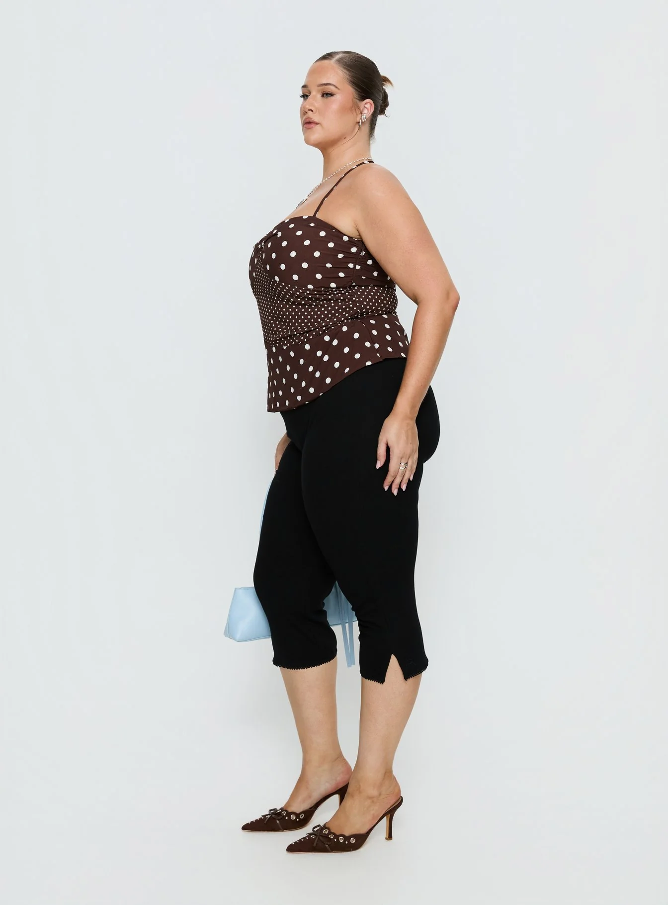 Baseline Rib Capri Pants Black Curve