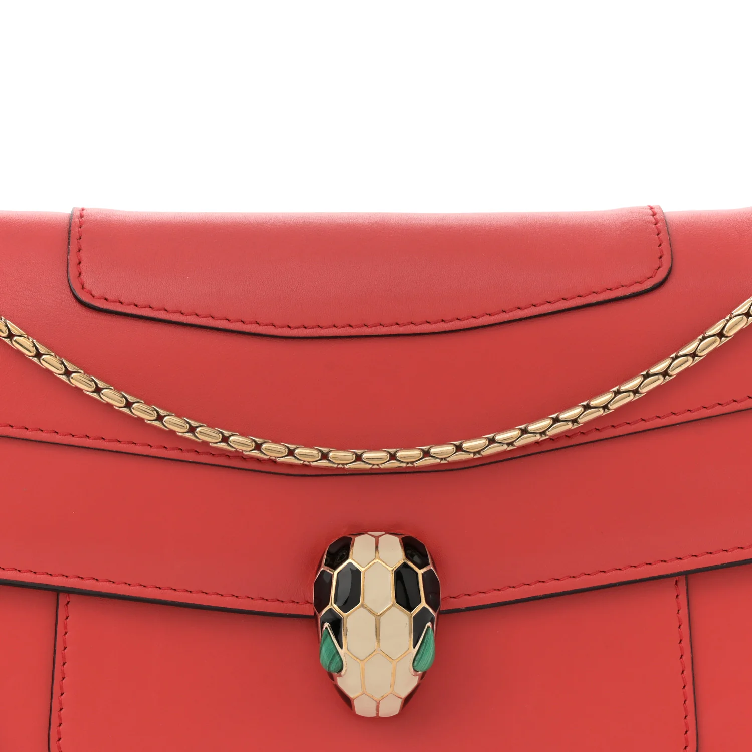Calfskin Serpenti Forever Shoulder Bag Red - Top Club
