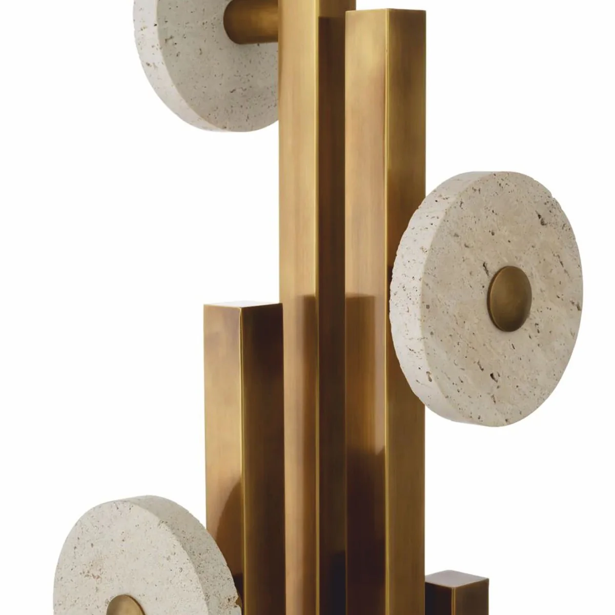 Luxury coat rack vintage brass / beige H. 175.5 cm - Luxury Furniture