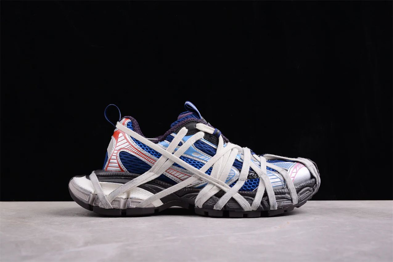 Balenciaga 3XL Extreme Lace Sneaker in Royal Blue/Silver - Sneaker Replica Workshop