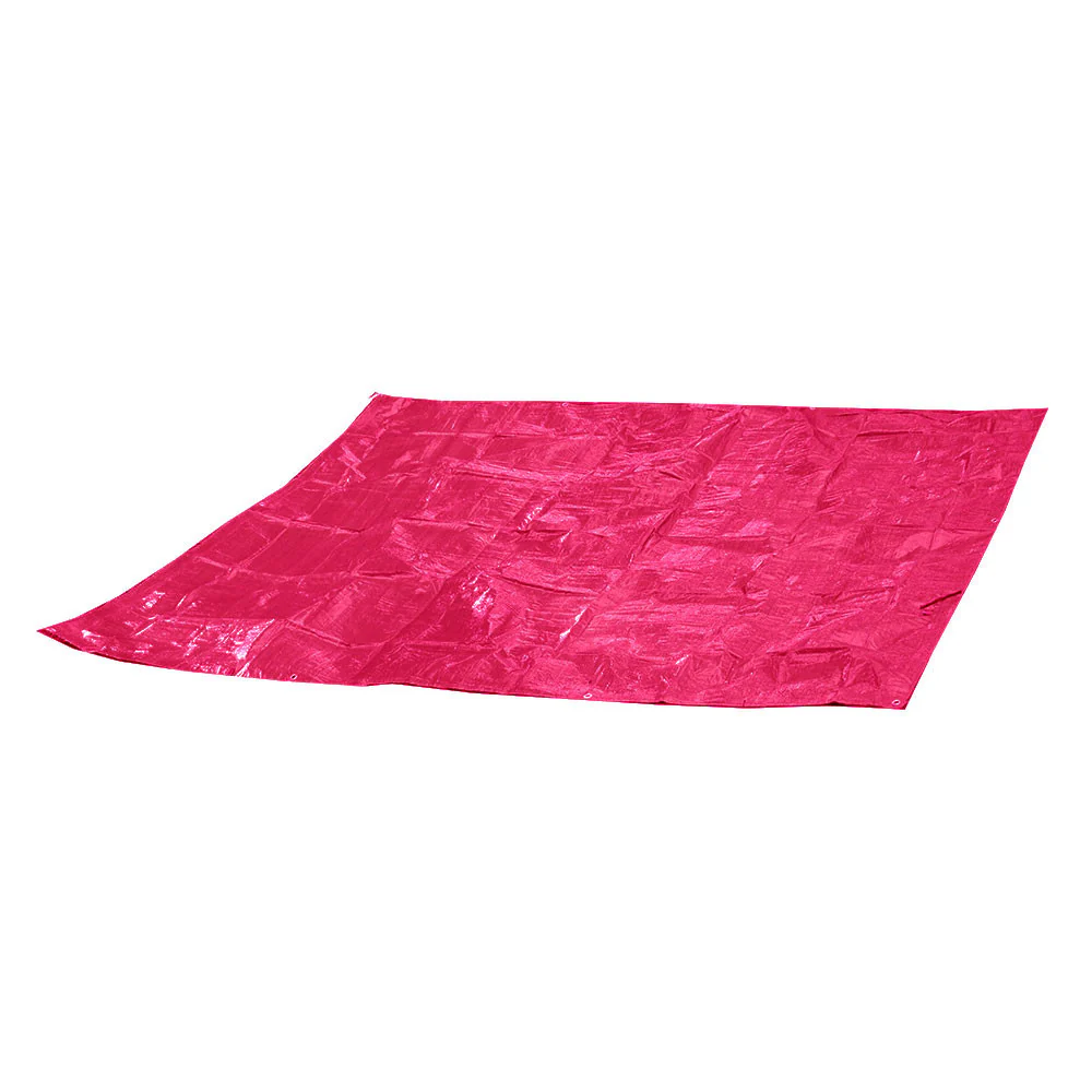 Camping floor - RAFFIA CANVAS 2 X 3 - red