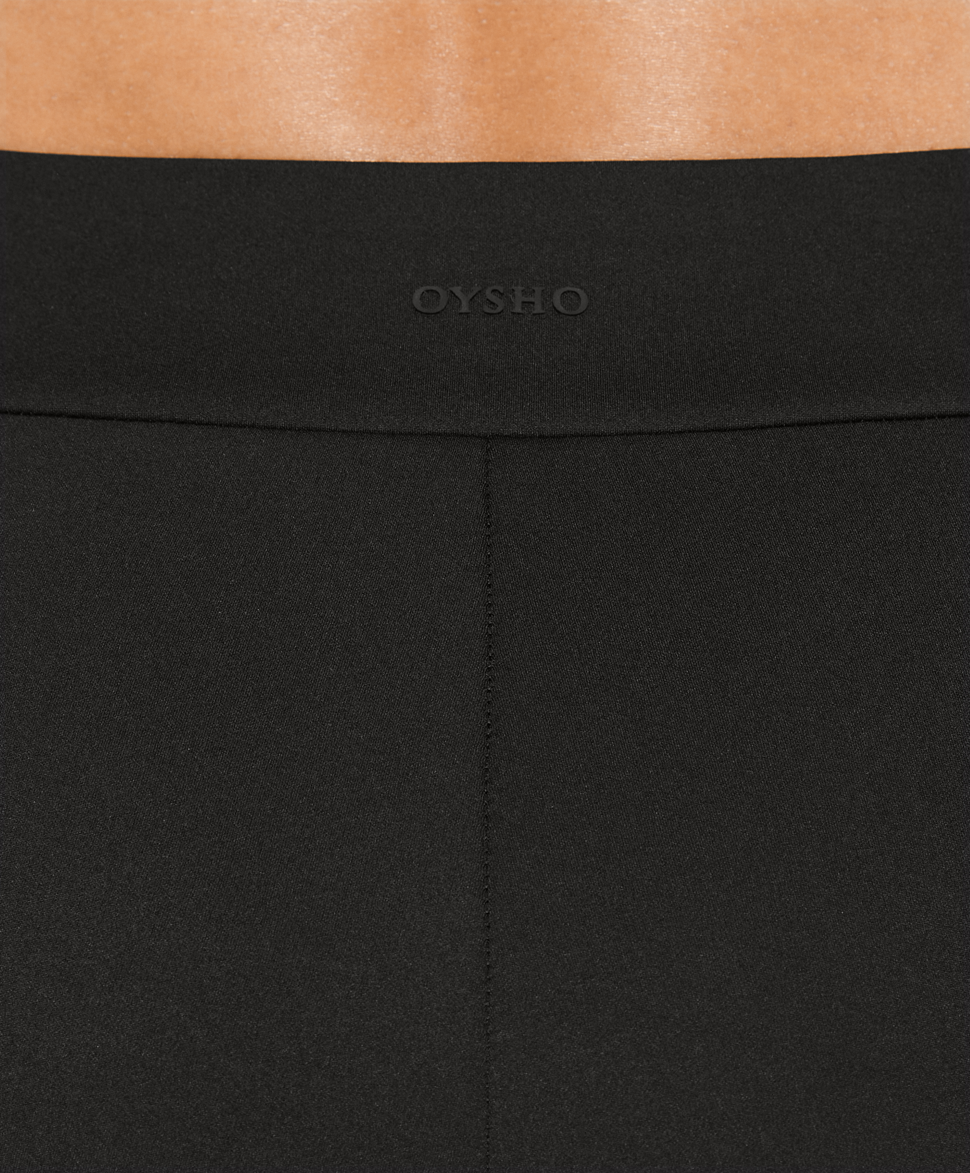 OYSHO Neoprene-effect low-rise flare trousers