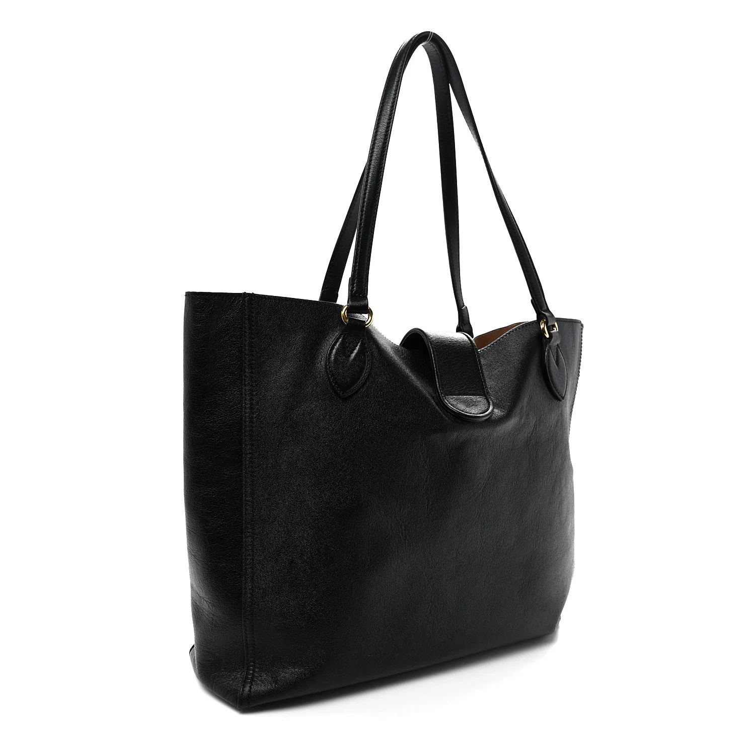 New Sakai Calfskin Lux Medium Dahlia Tote  Black - Top Club