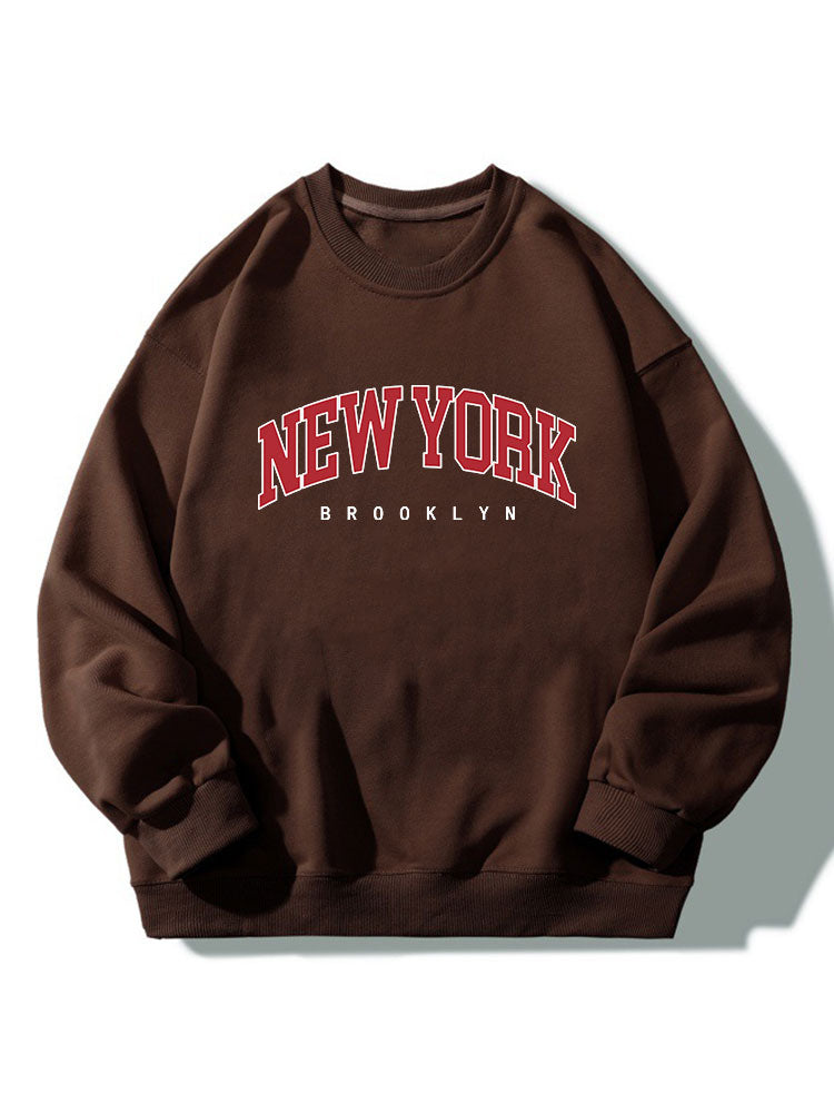 New York Print Crew Neck Relaxed Sweatshirt