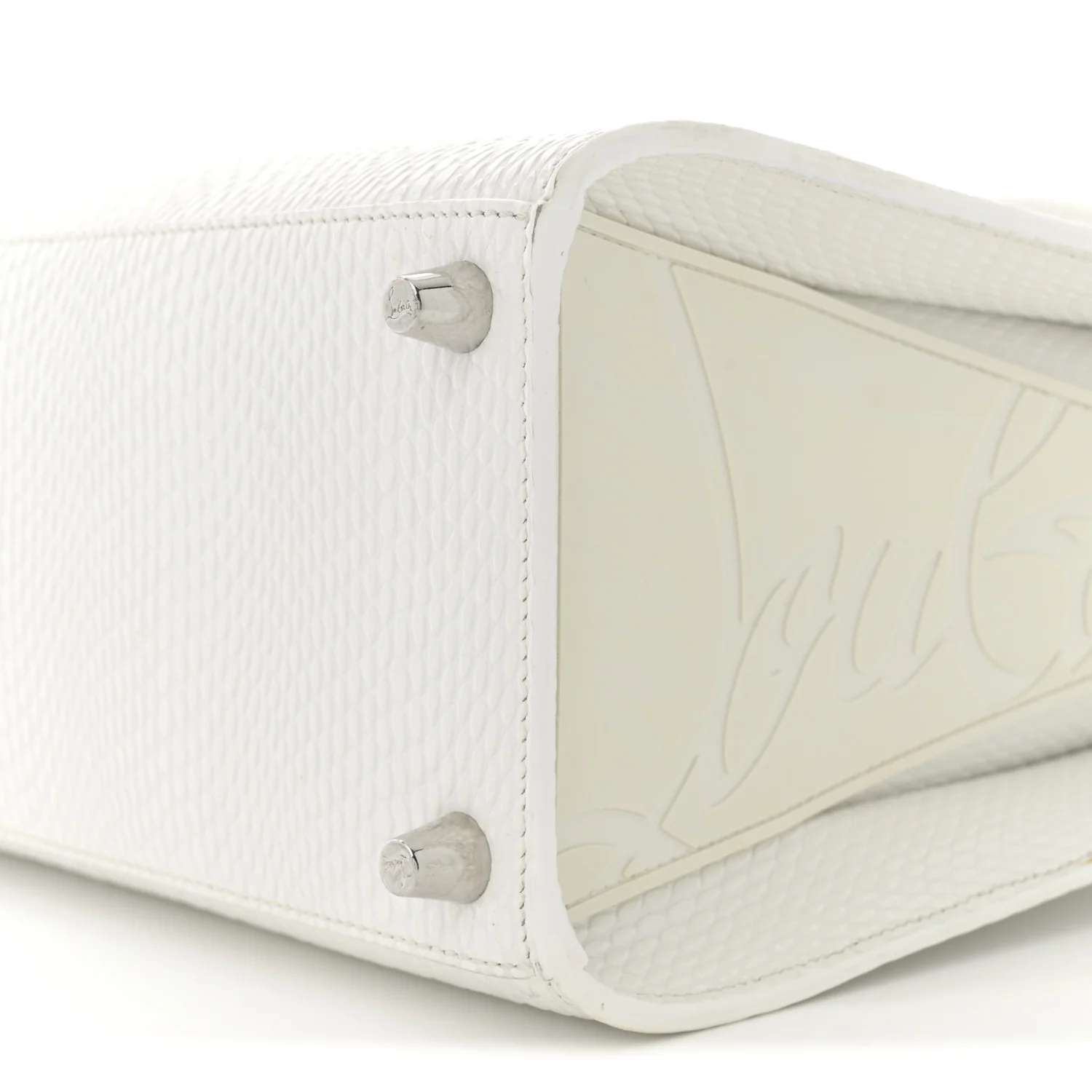 Calfskin Lizard Embossed Medium Paloma White - Top Club