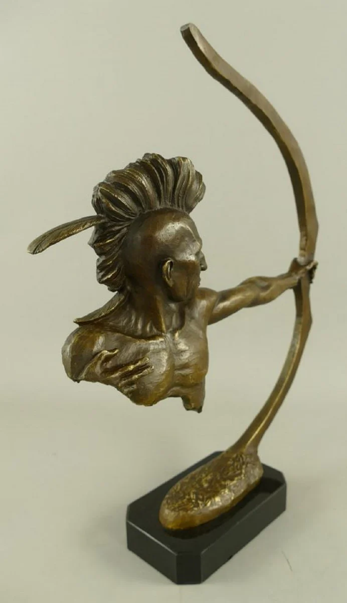 Luxury bronze decorative sculpture Indian with bow bronze / black H. 42 cm