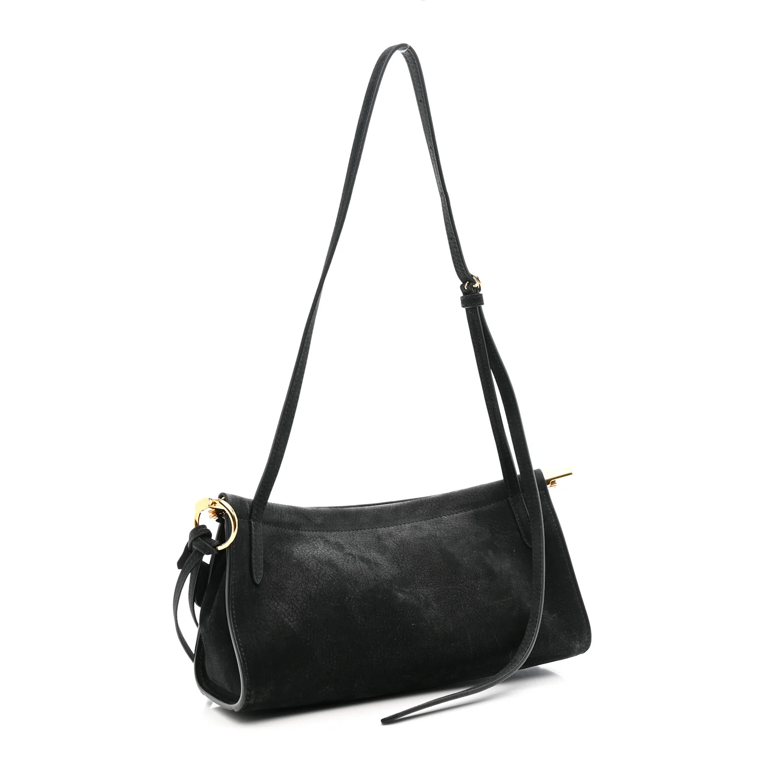 Suede Le Click East West Small Bag Black - Top Club