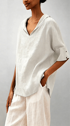 Women's Solid-Color Loose-Fit Cotton Shirt - Nordfashionstorm - Women's Clothing, Fashion for You - Nordfashionstorm.com
