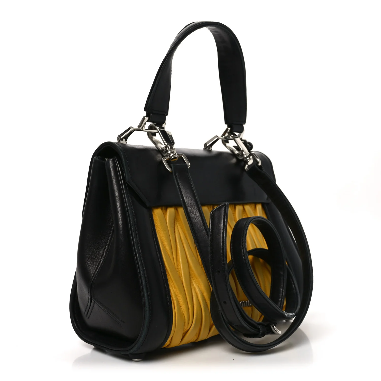 Nappa Matelasse Top Handle Bag Black Soleil - Top Club