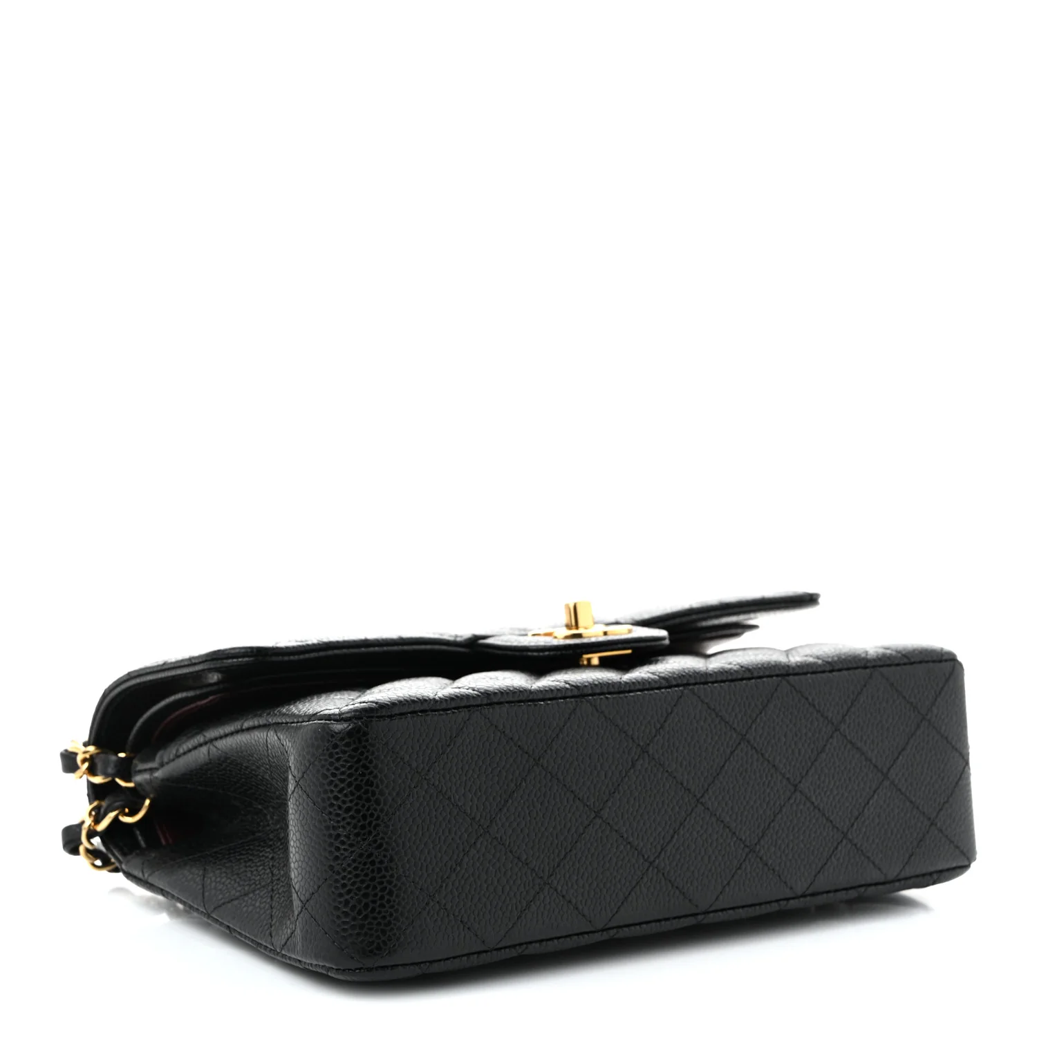 Caviar Quilted Small Double Flap Black - Top Club
