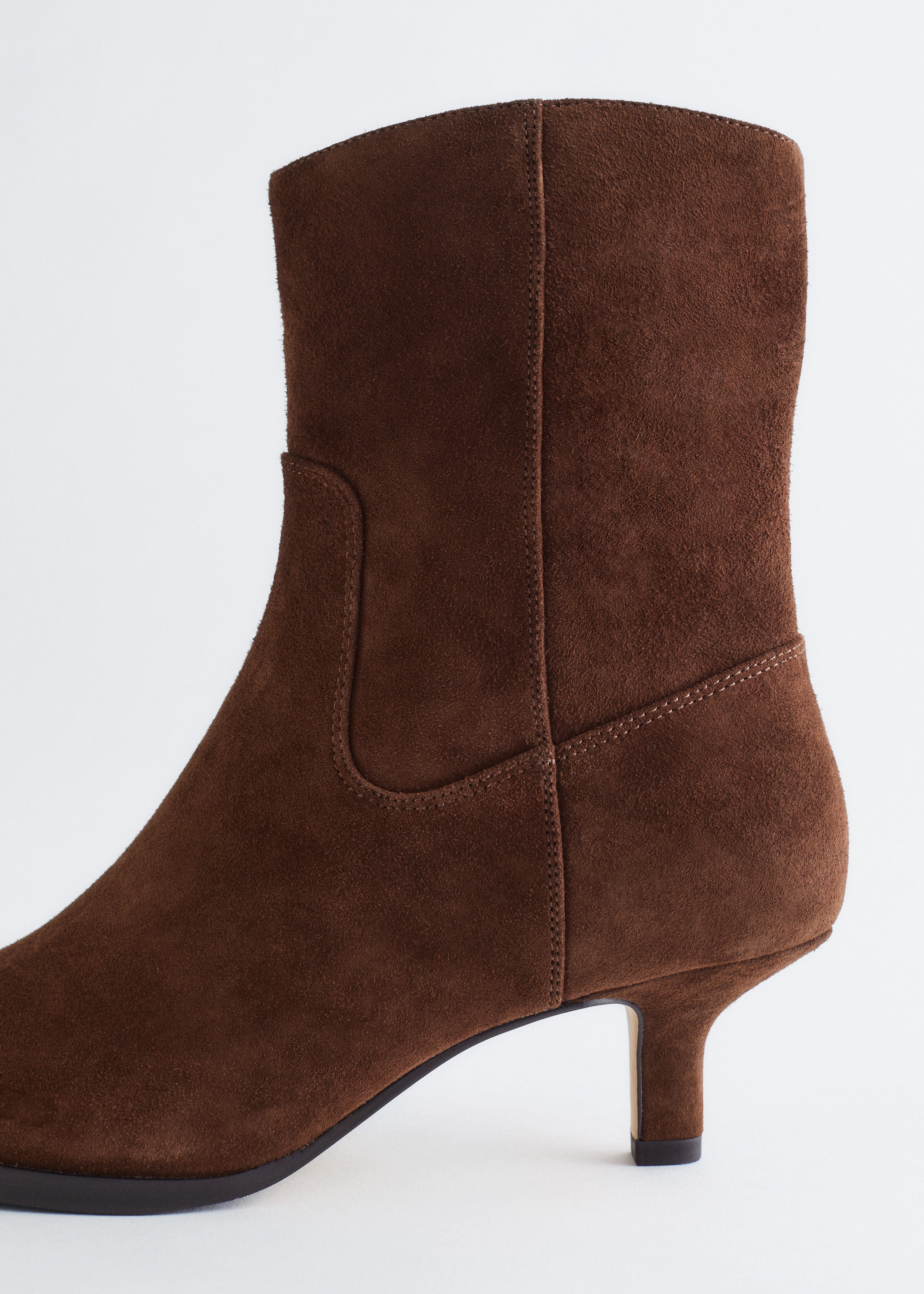 & Other Stories KITTEN HEEL ANKLE SUEDE BOOTS