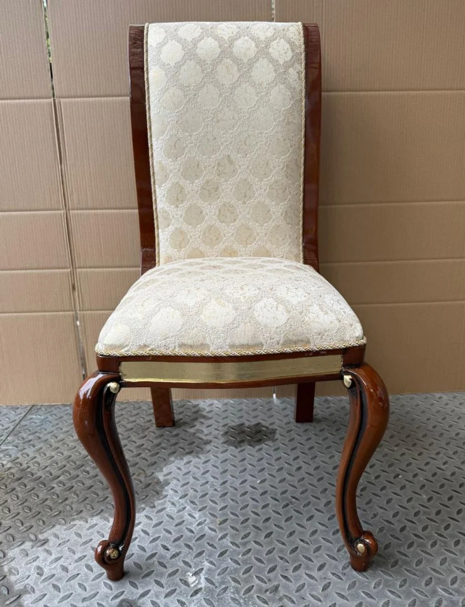 Luxury Baroque Dining Room Chair Gold / Brown H. 105 cm - Dining Room Furniture