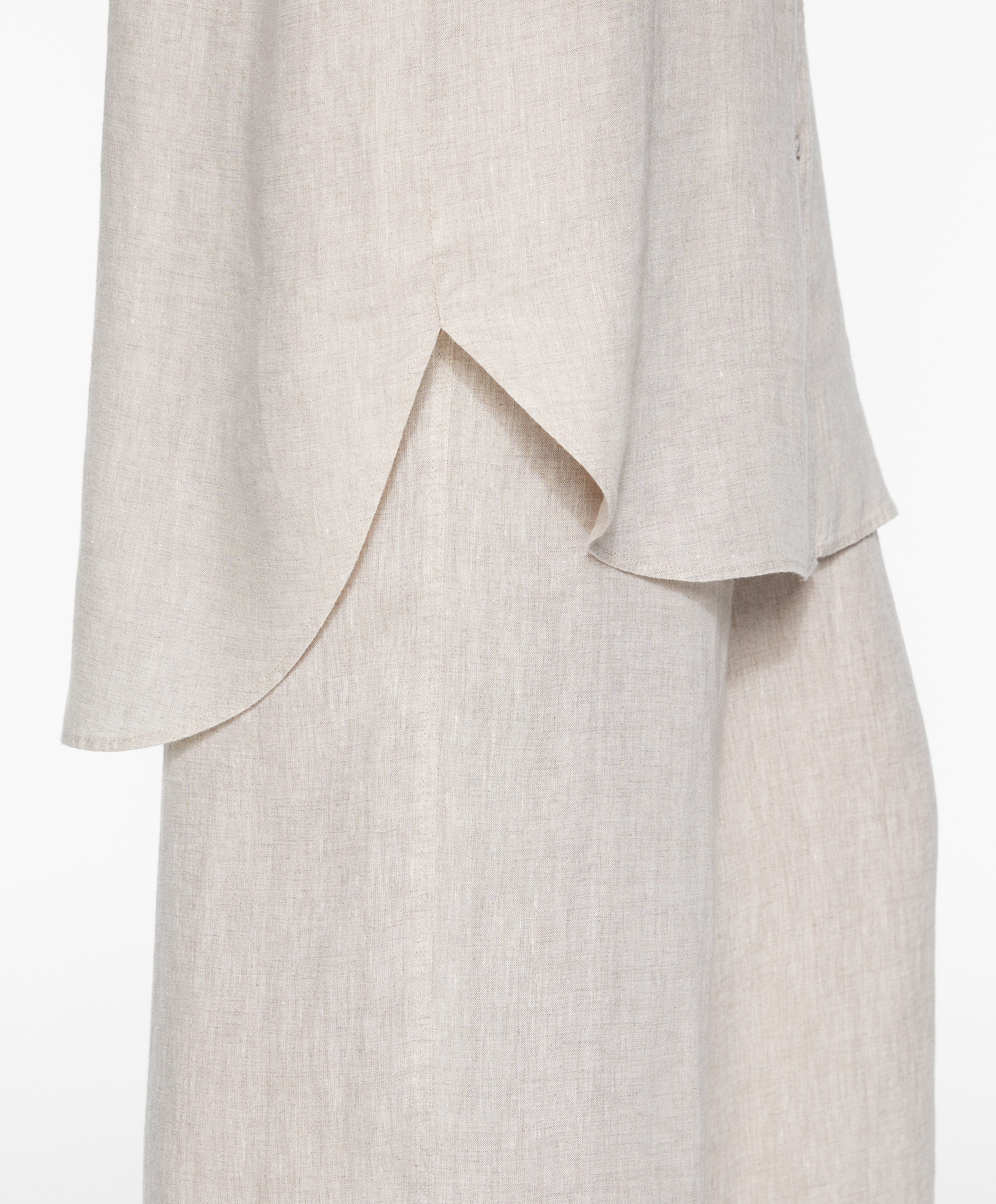 OYSHO Oversize long-sleeved 100% linen shirt