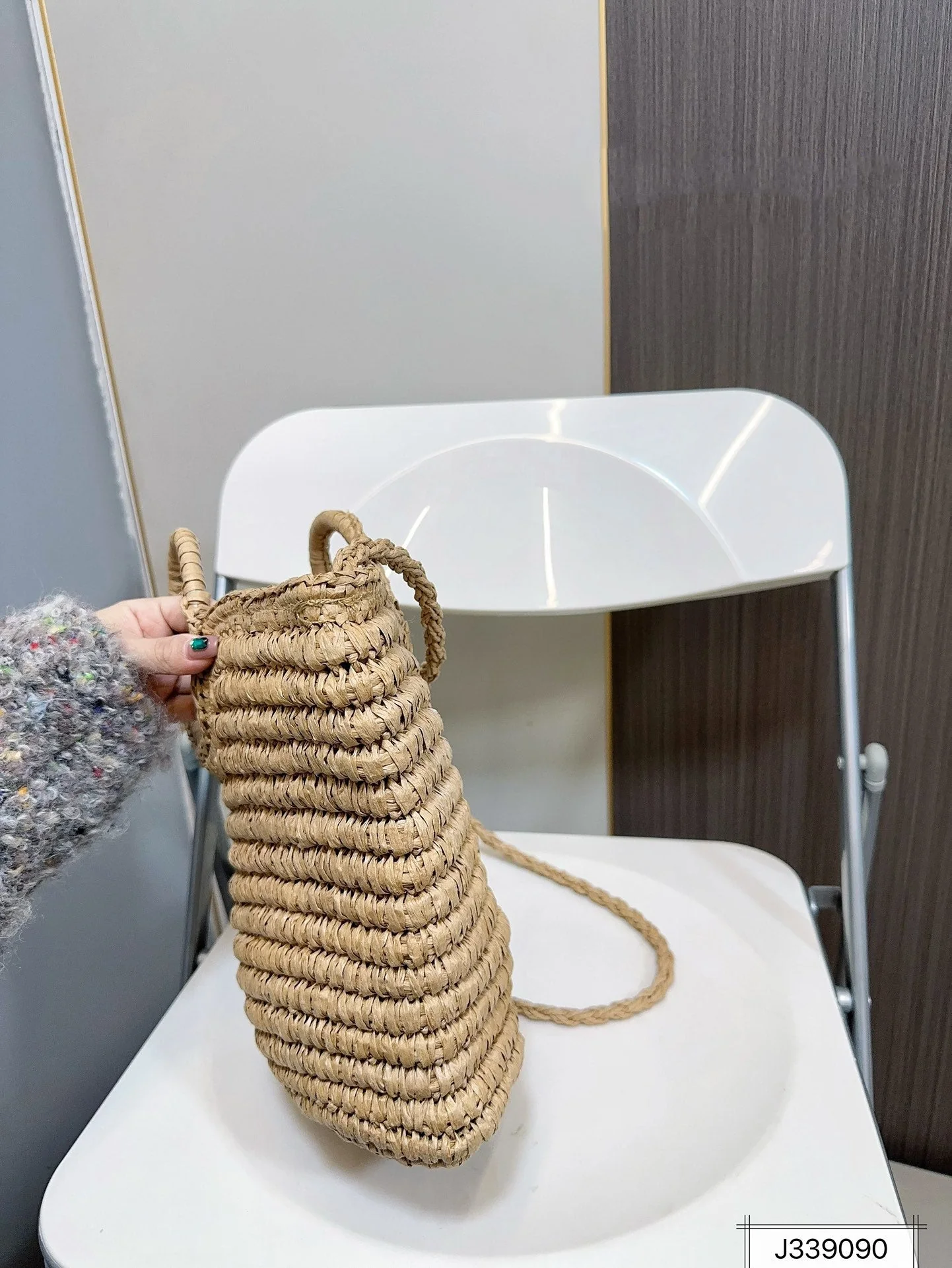 YSL SAINT LAURENT Raffia Woven Tote Bag For Summer Vacation Beach 30x20cm - Top Club