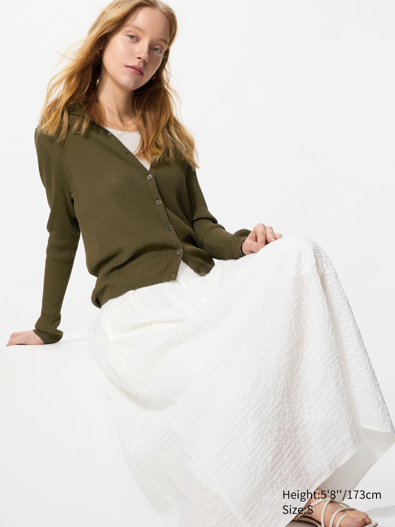 Seersucker Volume Skirt