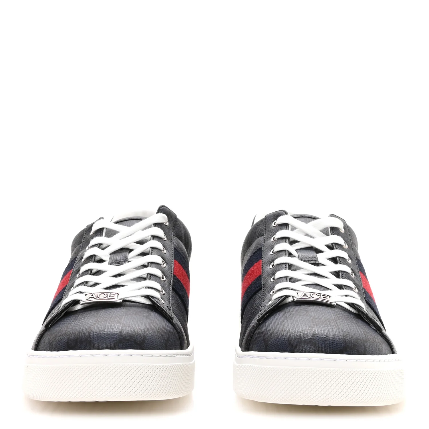 GG Supreme Monogram Web Mens New Ace Sneakers 9.5 Dark Blue - Top Club