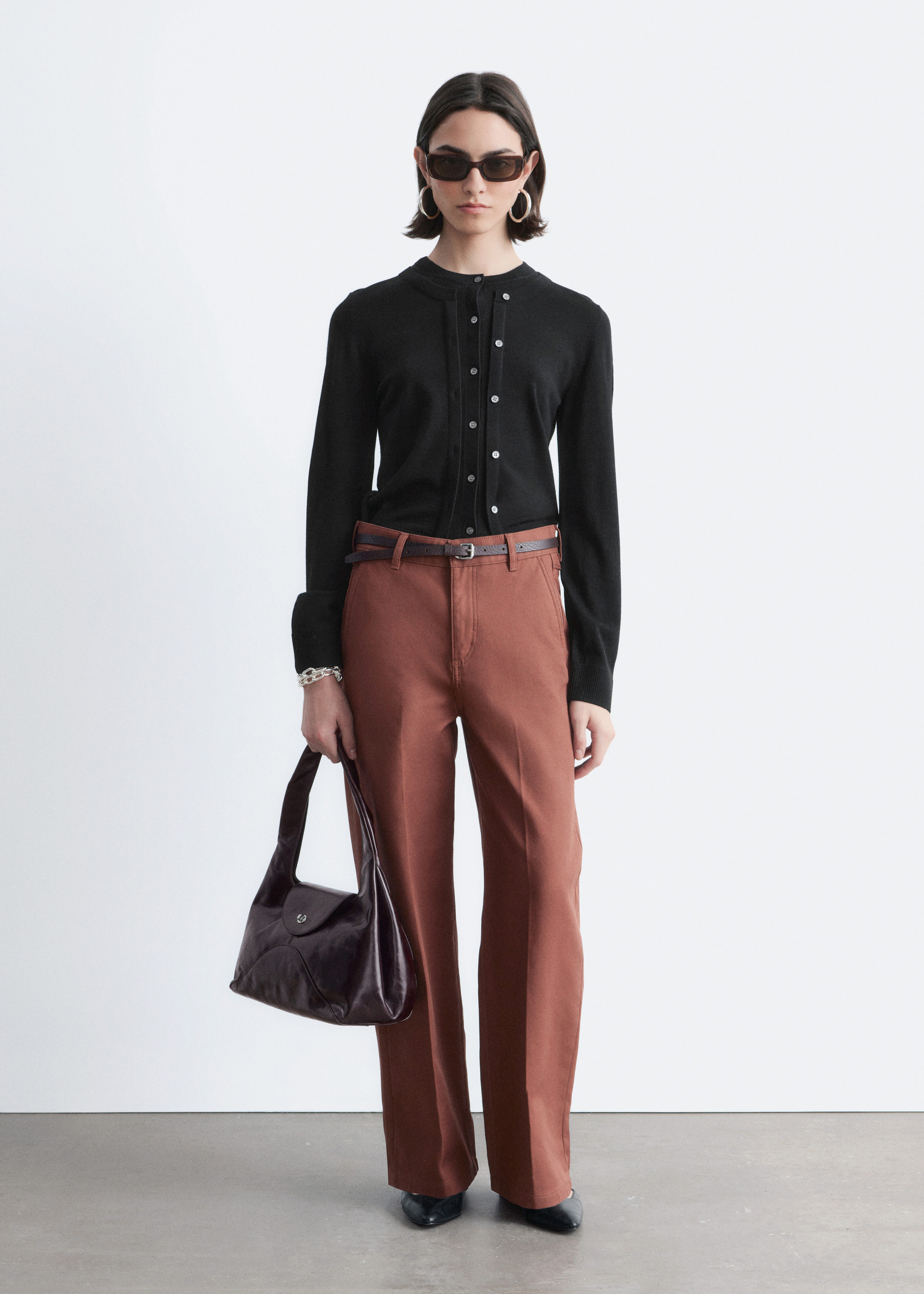 & Other Stories RELAXED WIDE-LEG COTTON TROUSERS
