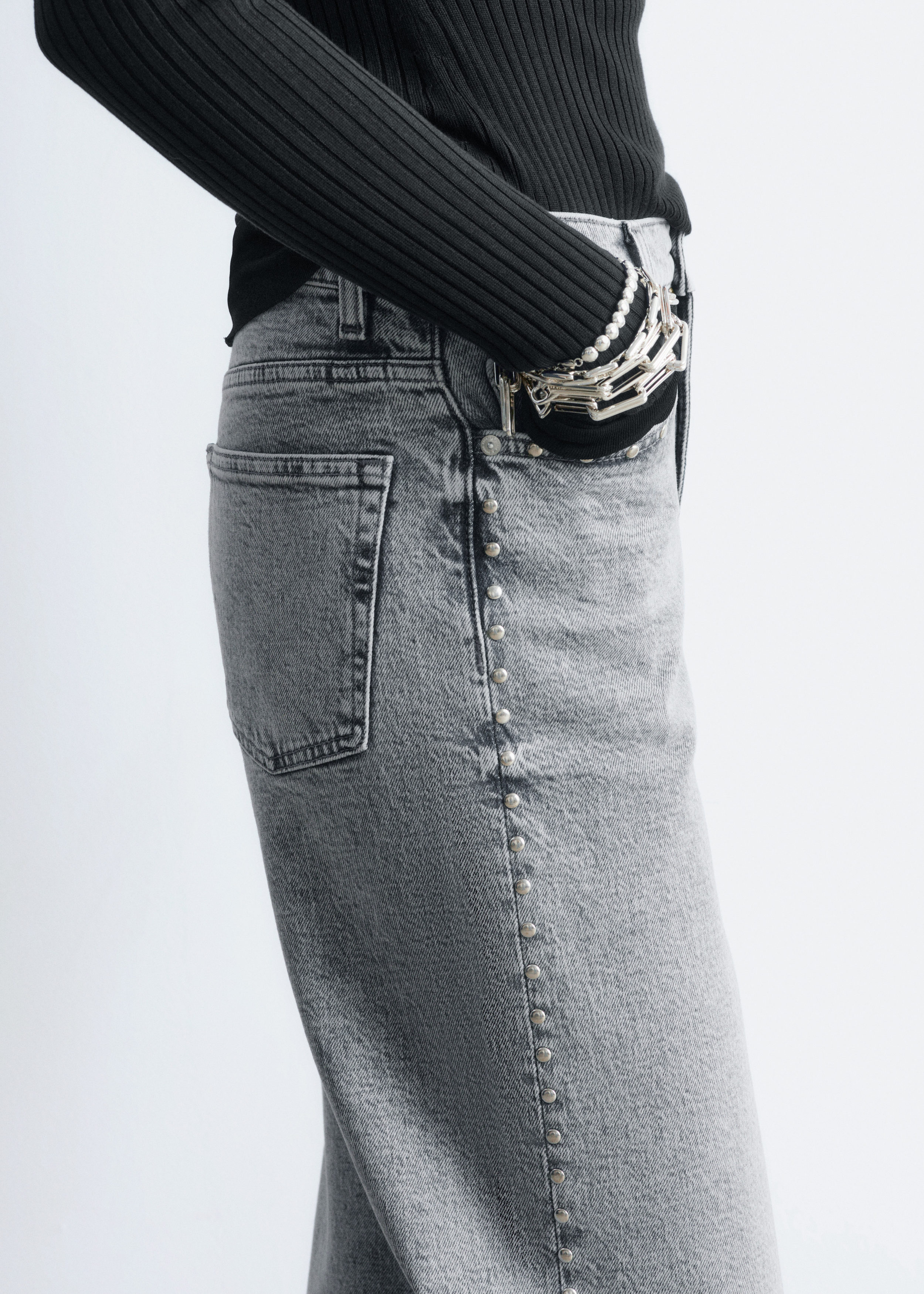 & Other Stories STUDDED WIDE-LEG JEANS