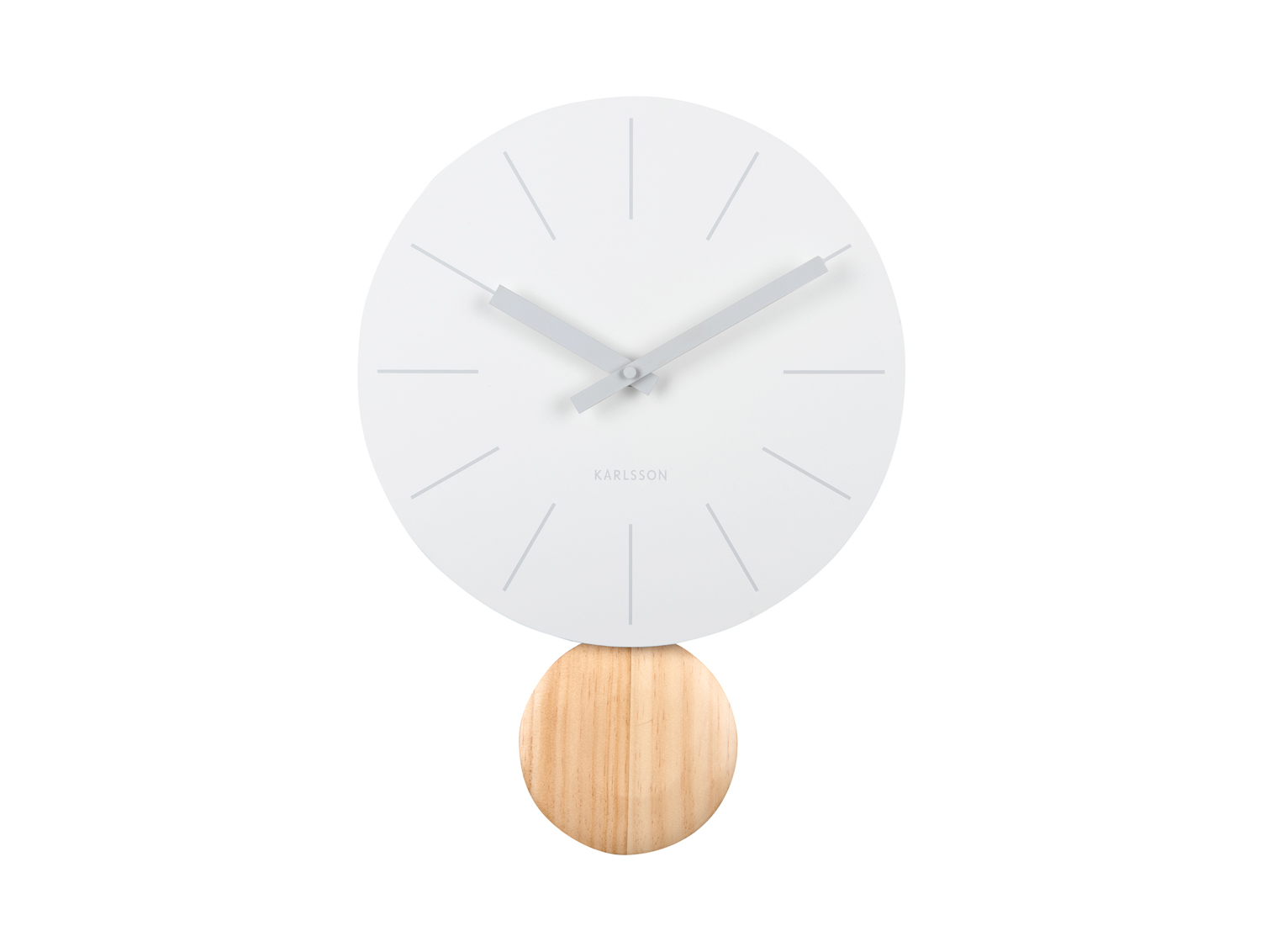 Wall clock Arlo pendulum matt white