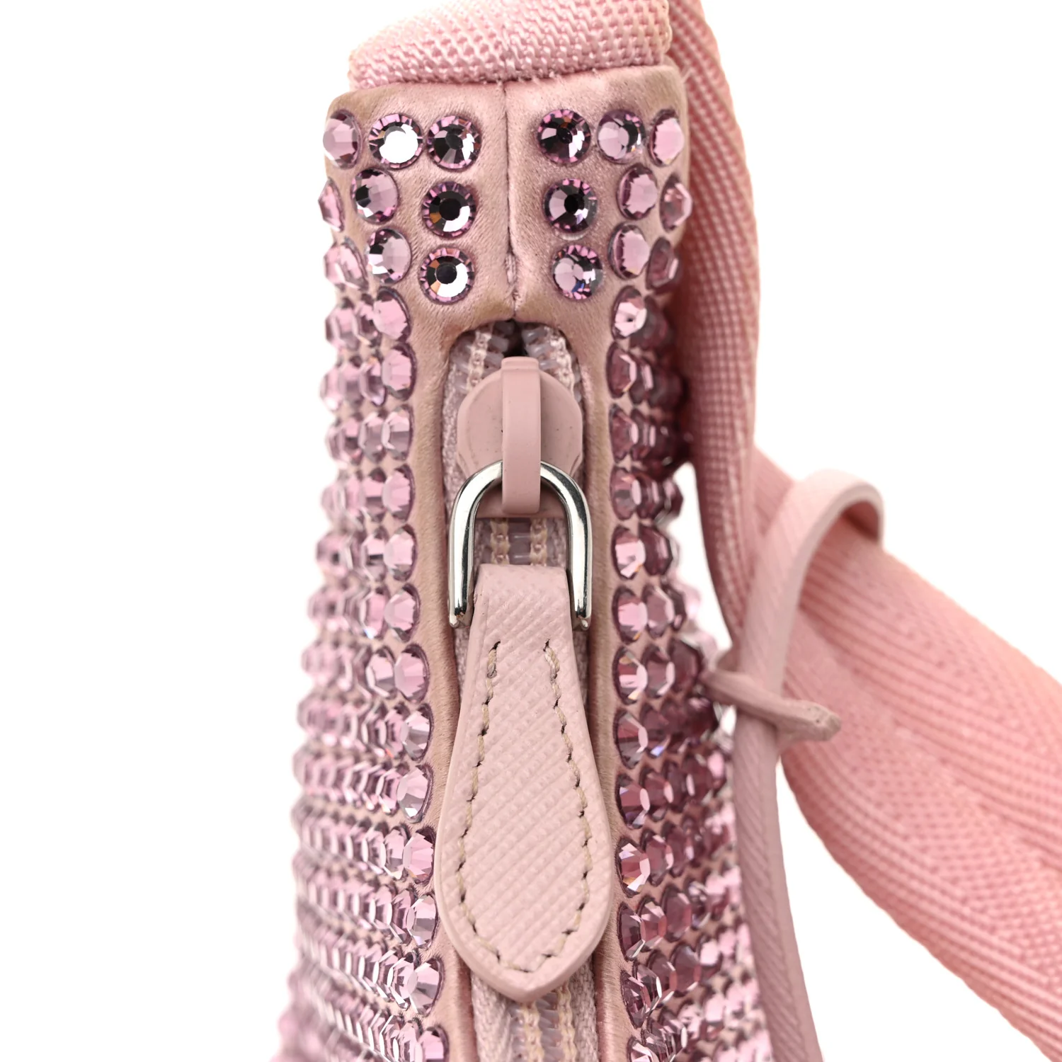 Satin Crystal Mini Re-Edition 2000 Bag Alabastro - Top Club