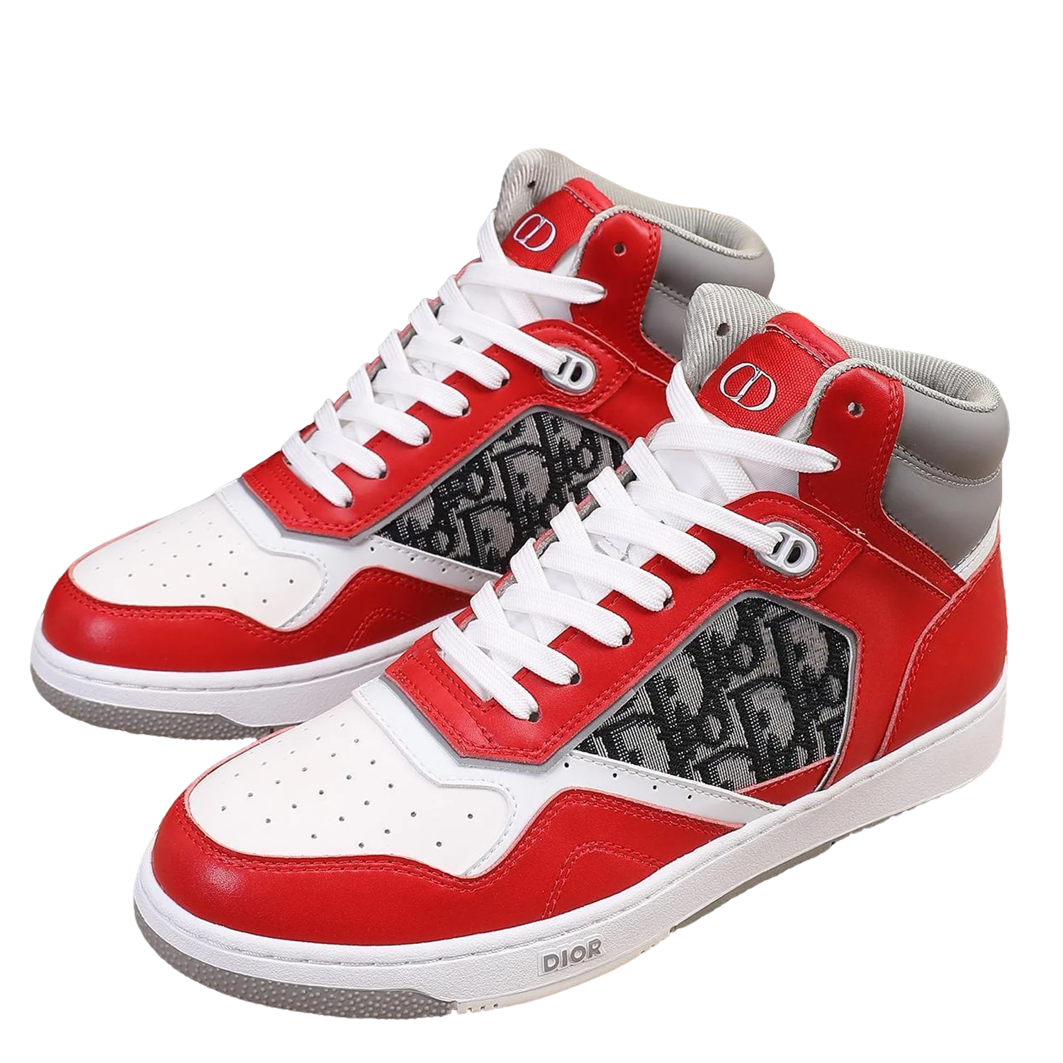 Dior Men's High Top Sneakers with Oblique Pattern and Adjustable Strap - Sneaker Replica Workshop