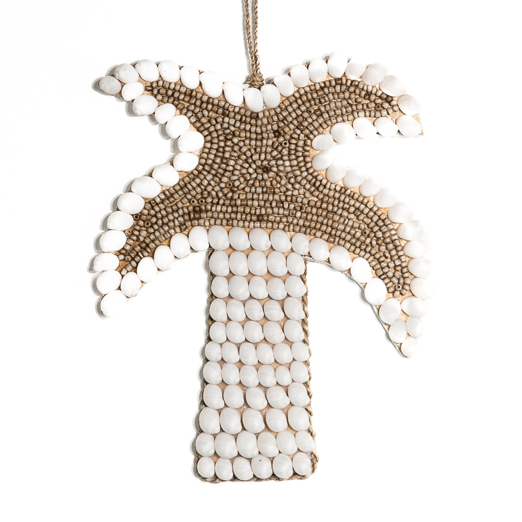 Wanddecoratie Palmboom schelpen/kraaltjes S