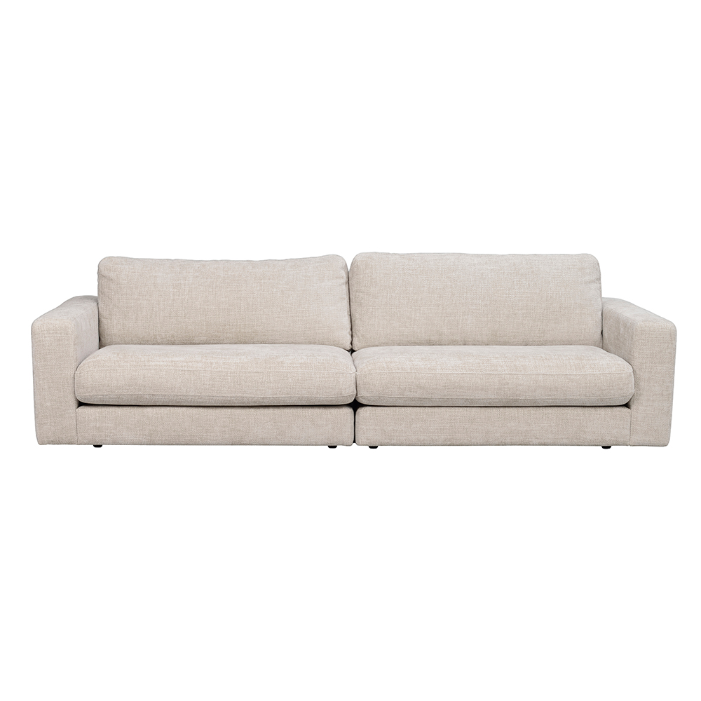 Modulaire gestoffeerde 3-zitsbank Duncan  - 258 cm Lichtgrijs/beige