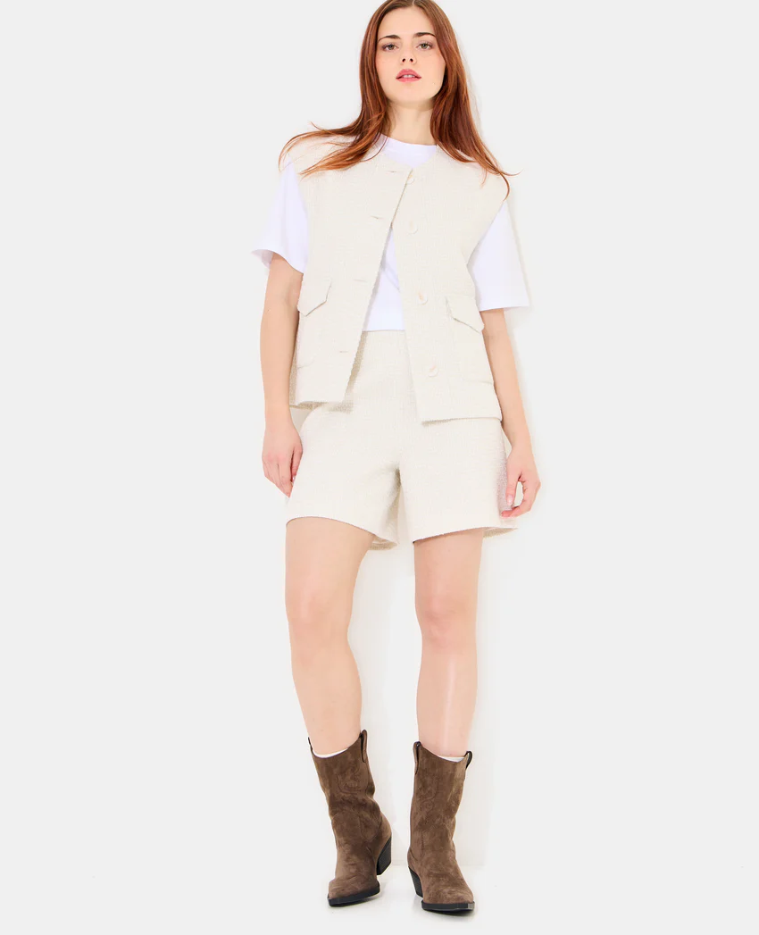 Pimkie Veste sans manches en tweed avec lurex