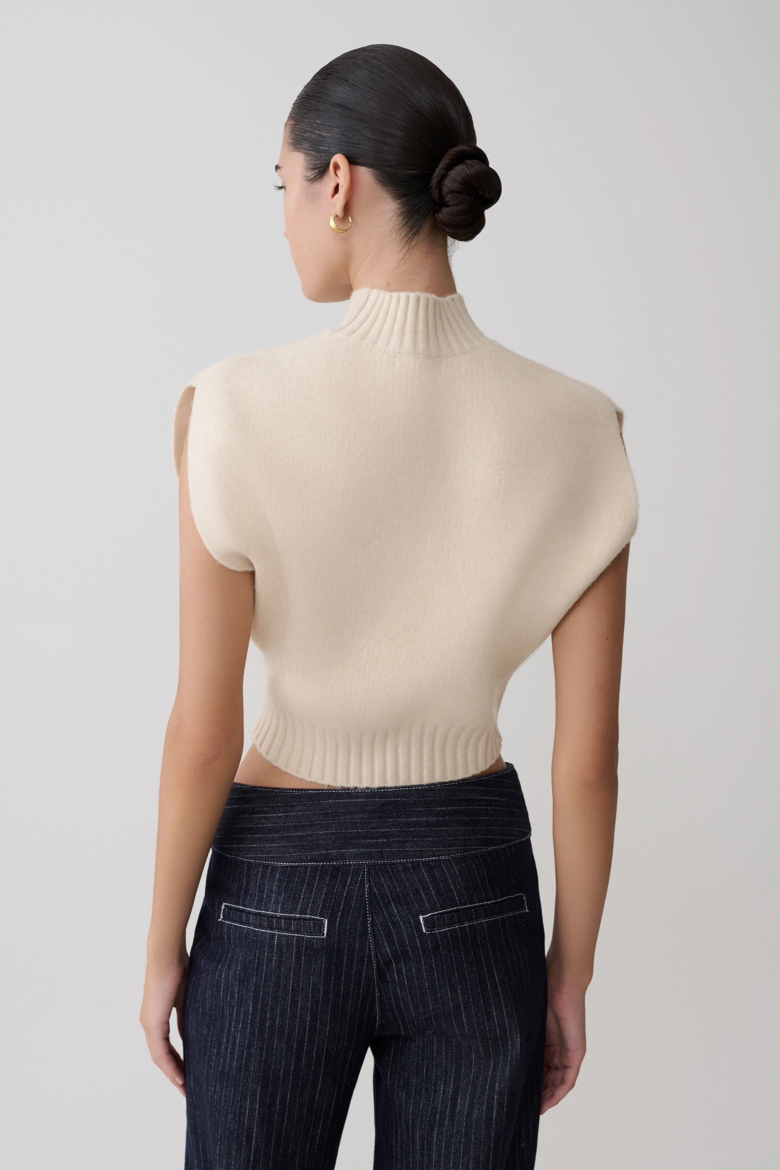 Niko Knit Oversized Top - Ivory