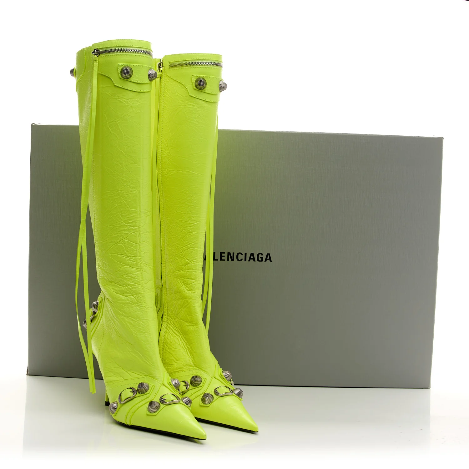 Agneau Arena Cagole 90mm Boots 39 Fluo Yellow - Top Club