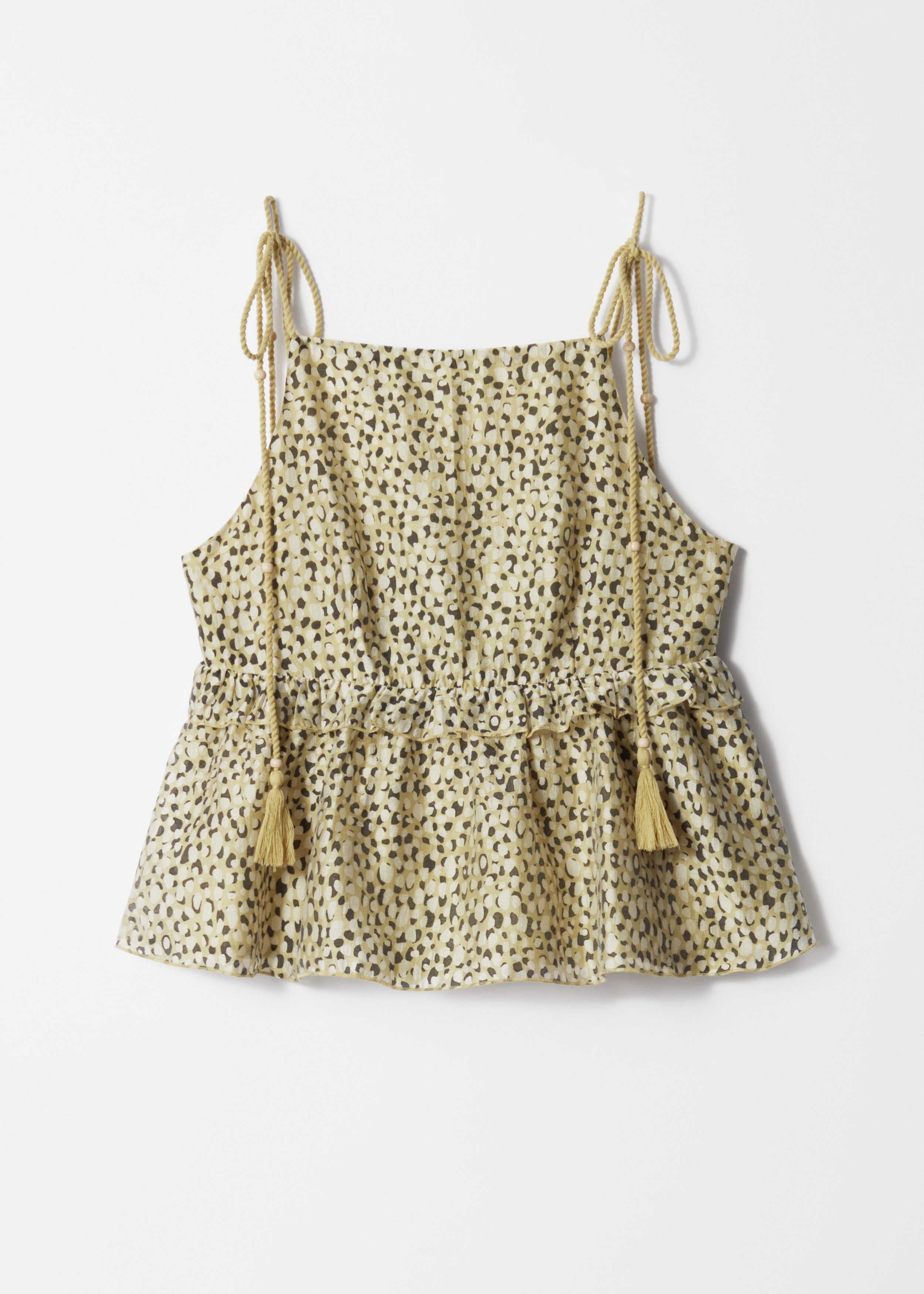 & Other Stories PEPLUM-FRILL STRAP TOP