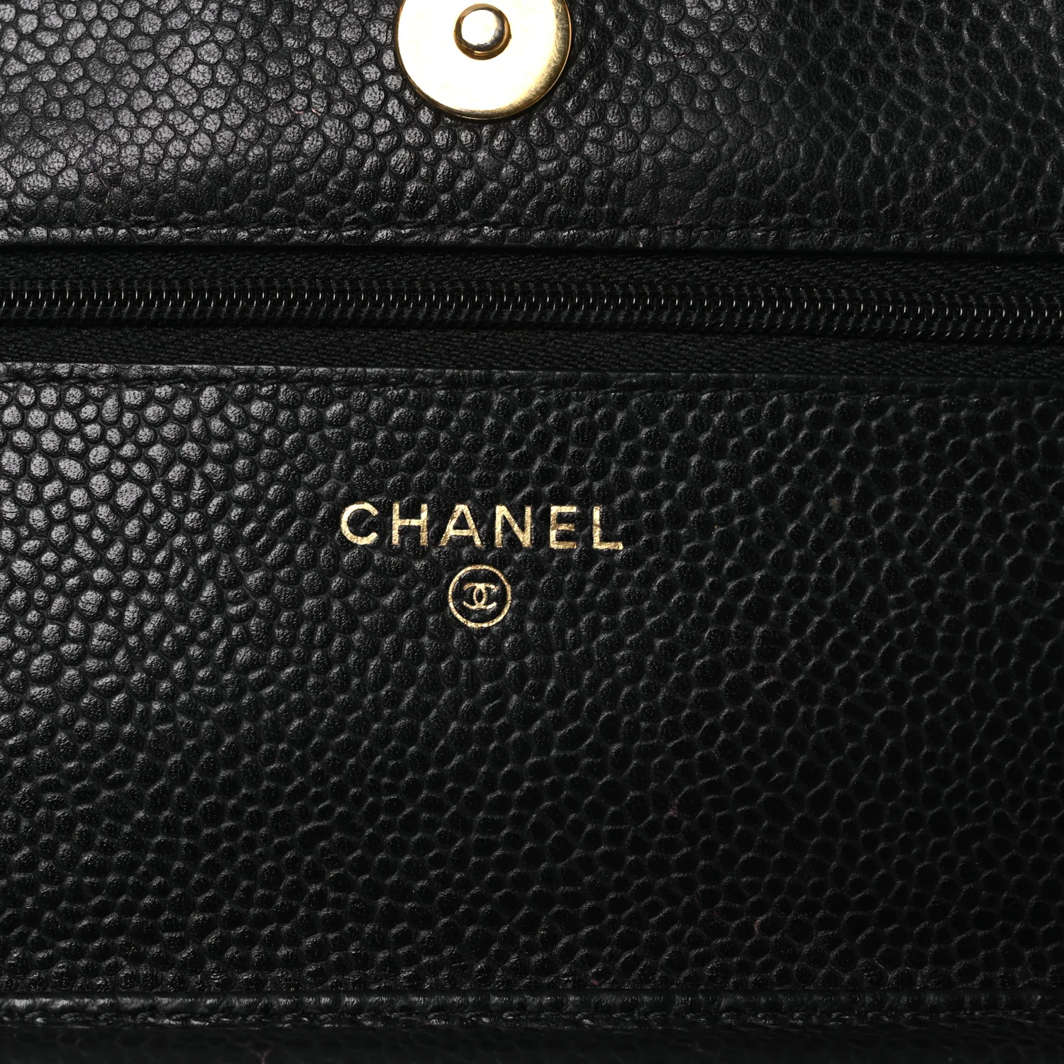 Caviar Quilted Wallet on Chain WOC Black - Top Club