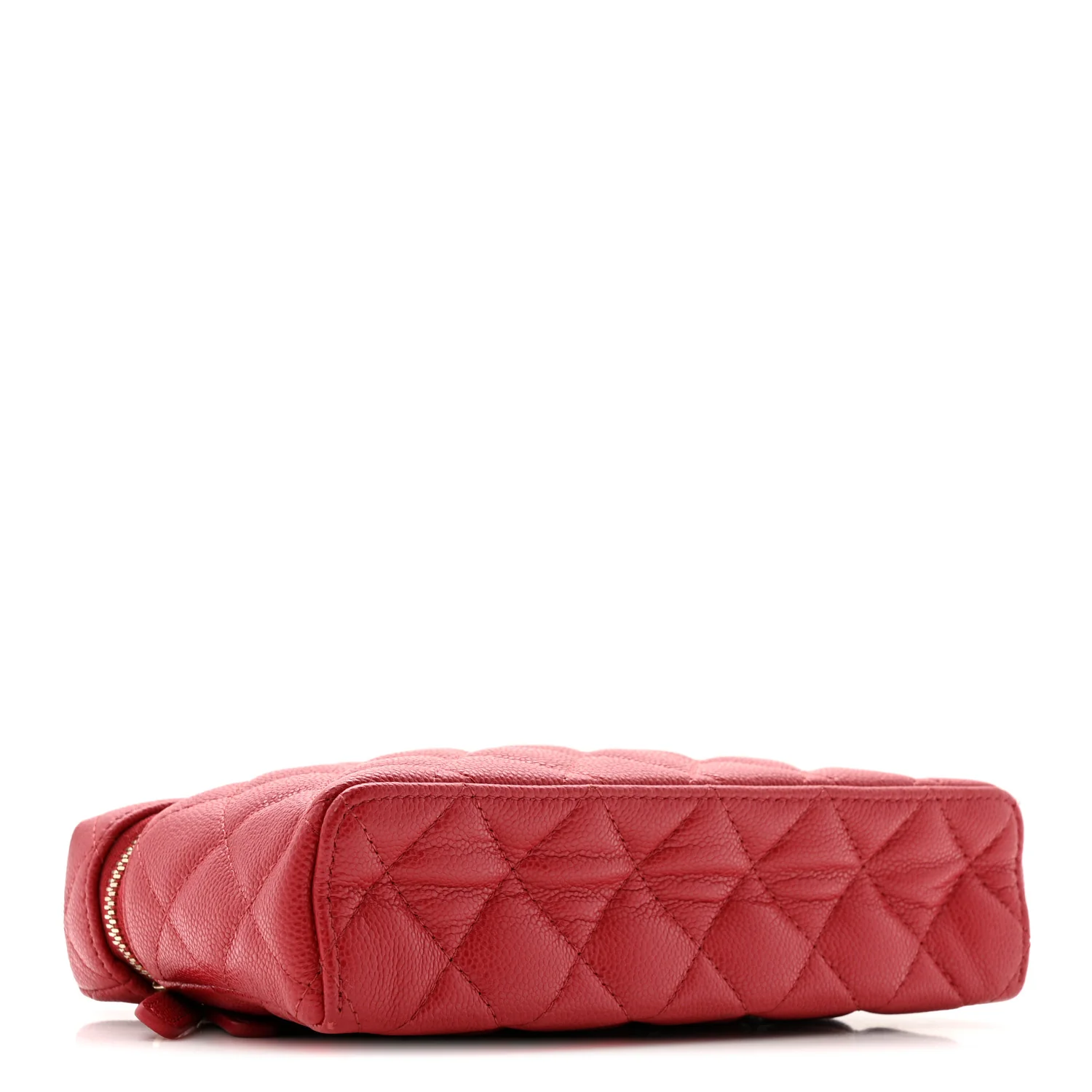 Caviar Quilted Top Handle Slim Vanity With Chain Red - Top Club