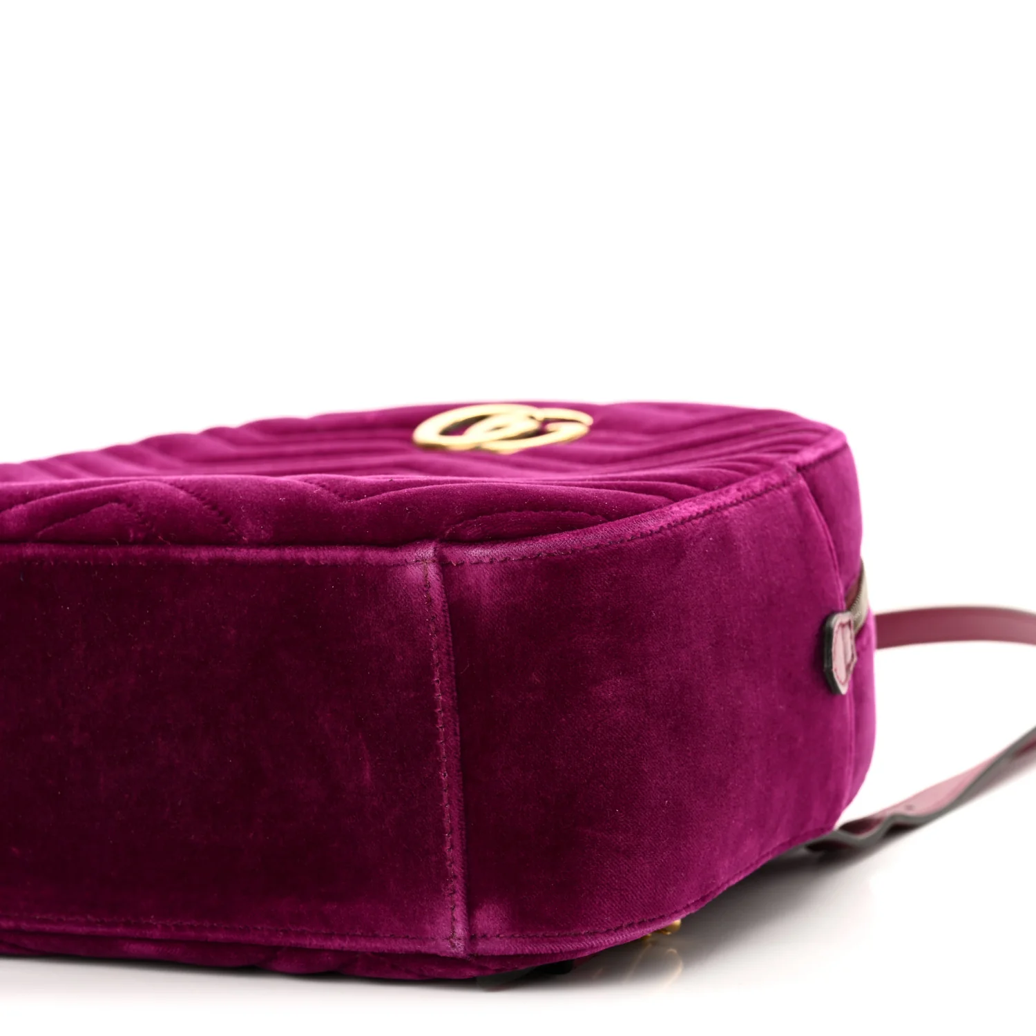 Velvet Matelasse GG Marmont Dome Backpack Fuchsia Violet Cyclamen - Top Club