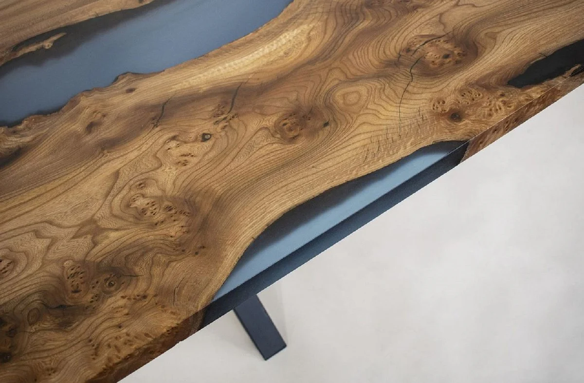 Luxury dining table brown / blue / black 250 cm